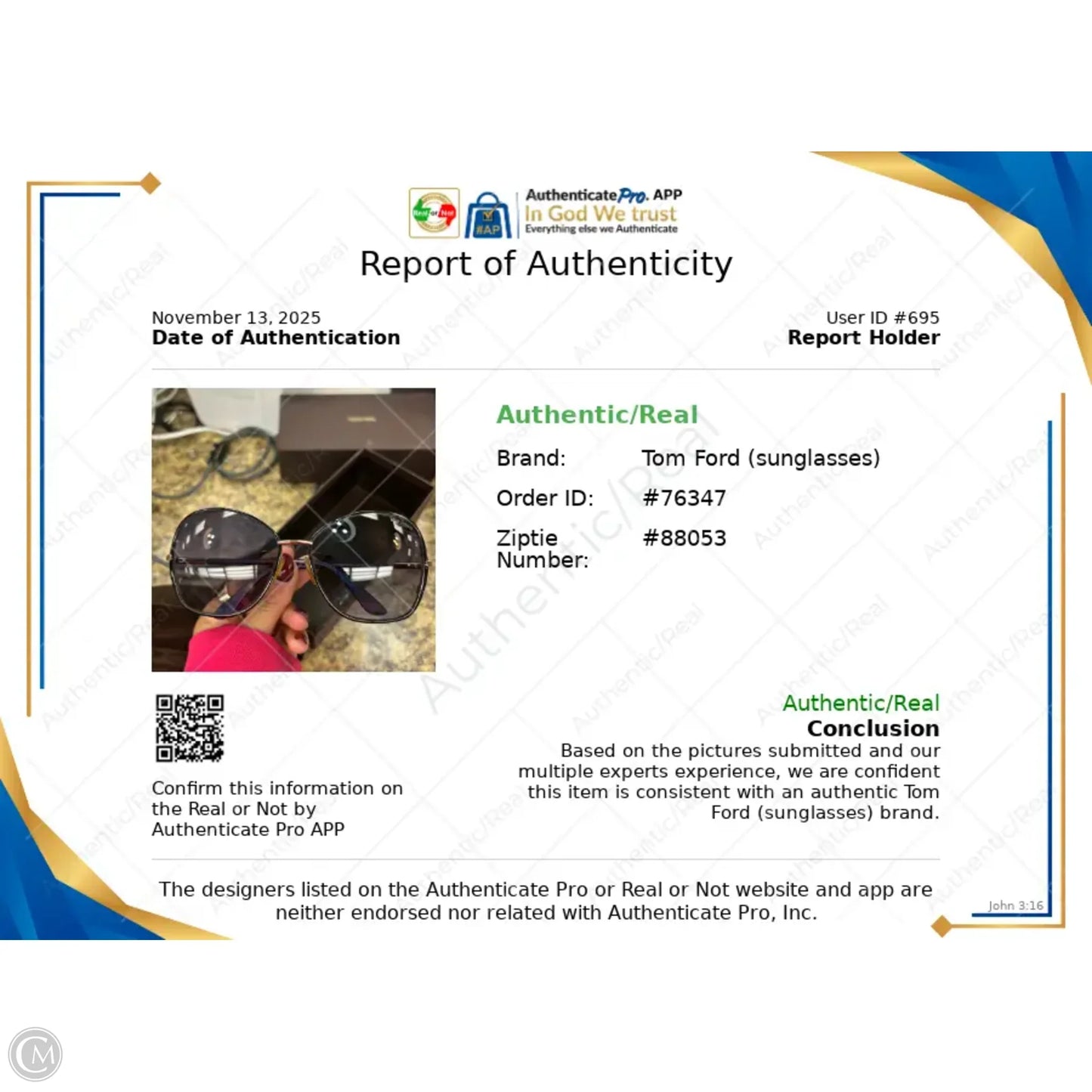 Sunglasses Luxury Designer By Tom Ford