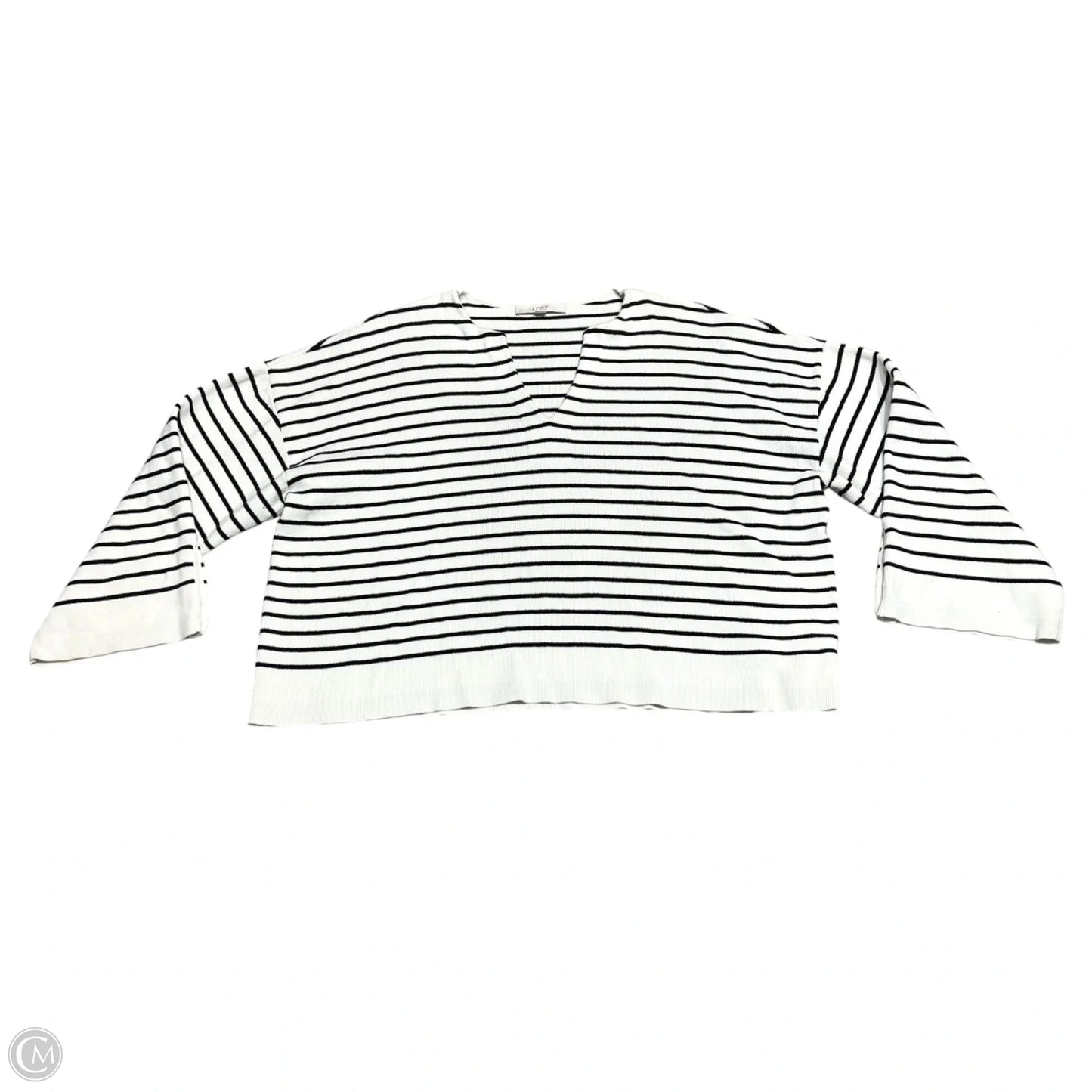 Top Long Sleeve By Loft In Blue & White, Size: Xl