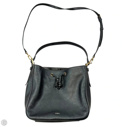 Handbag Leather By Fossil, Size: Medium