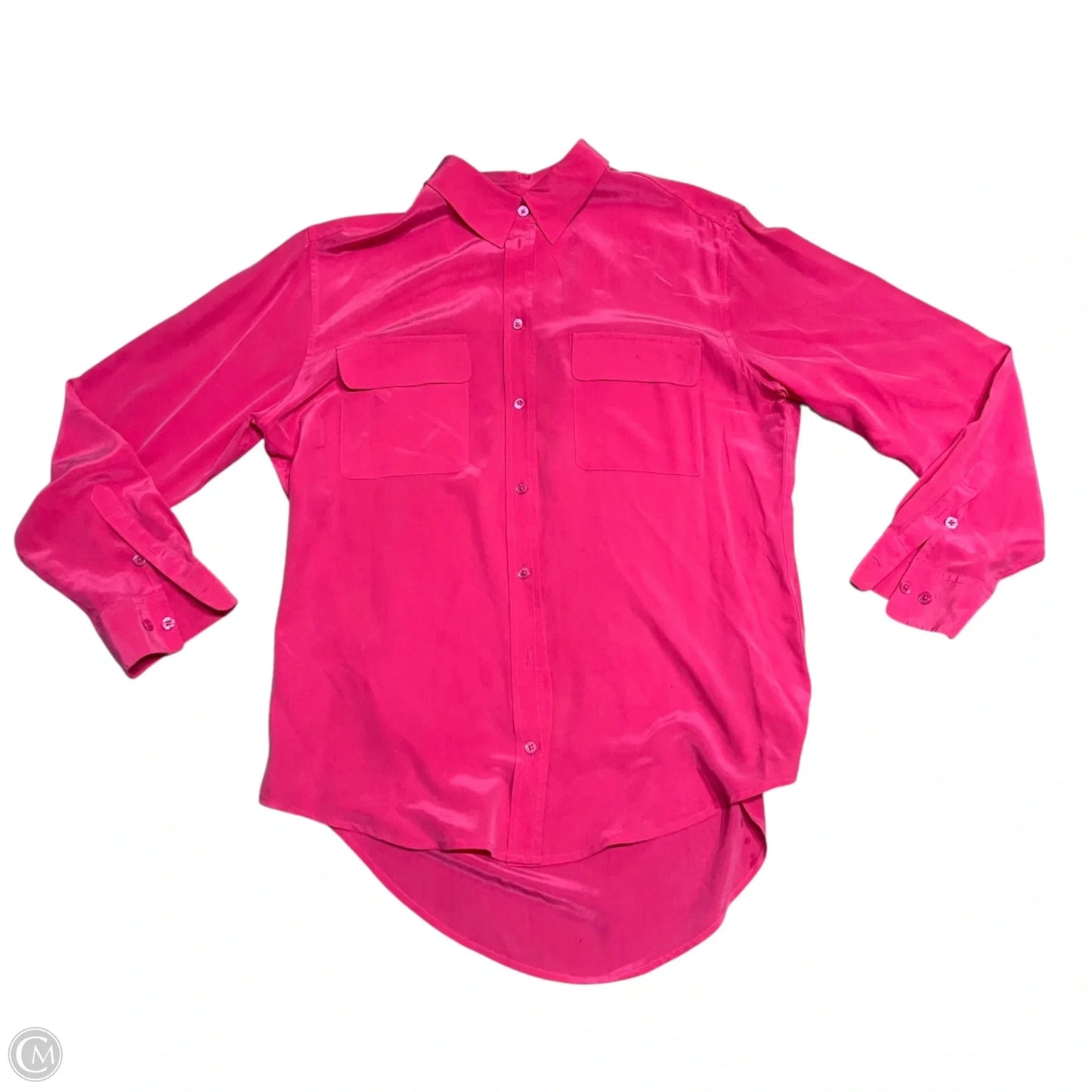 Top Long Sleeve By Equipment In Pink, Size: M