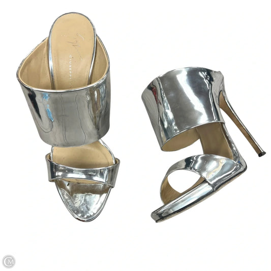 Sandals Designer By Giuseppe Zanotti In Silver, Size: 8.5
