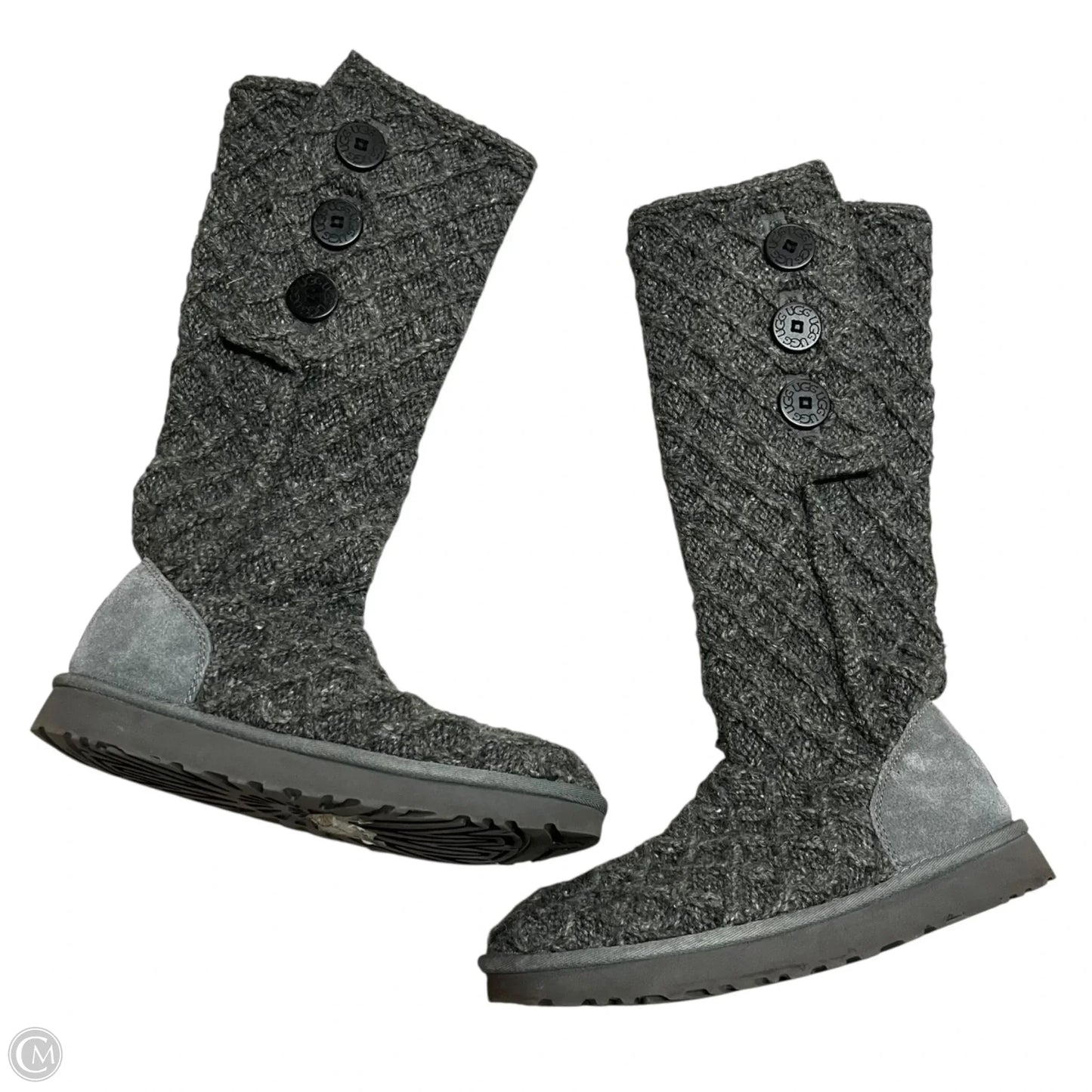 Boots Designer By Ugg In Grey, Size: 9