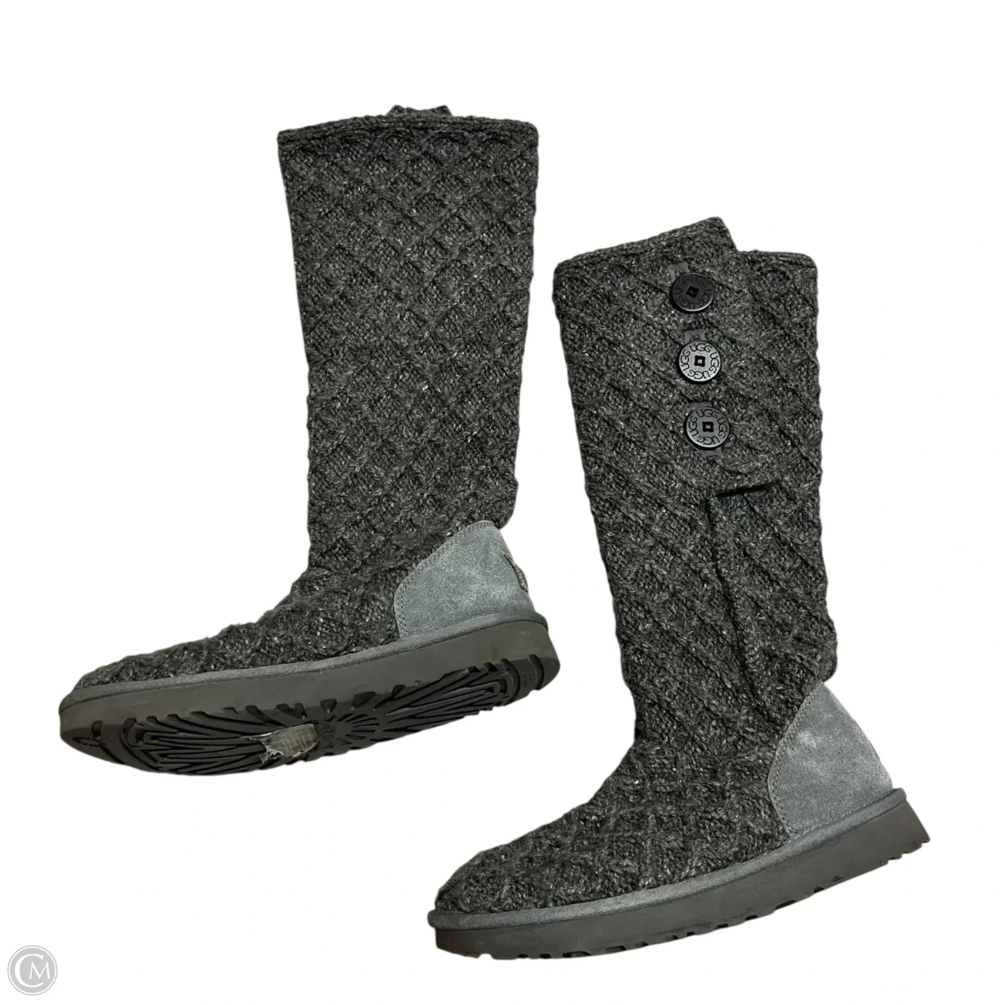 Boots Designer By Ugg In Grey, Size: 9