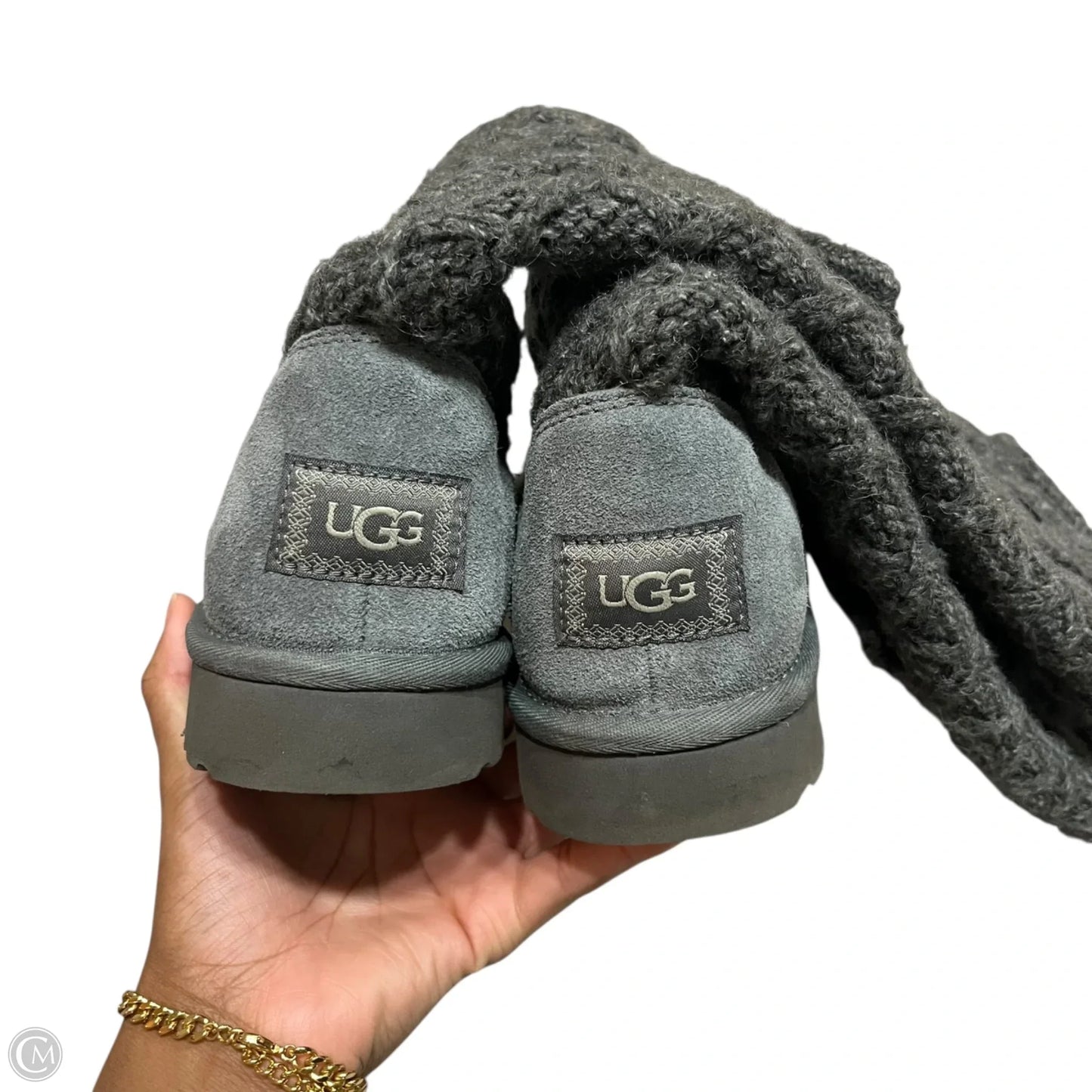 Boots Designer By Ugg In Grey, Size: 9