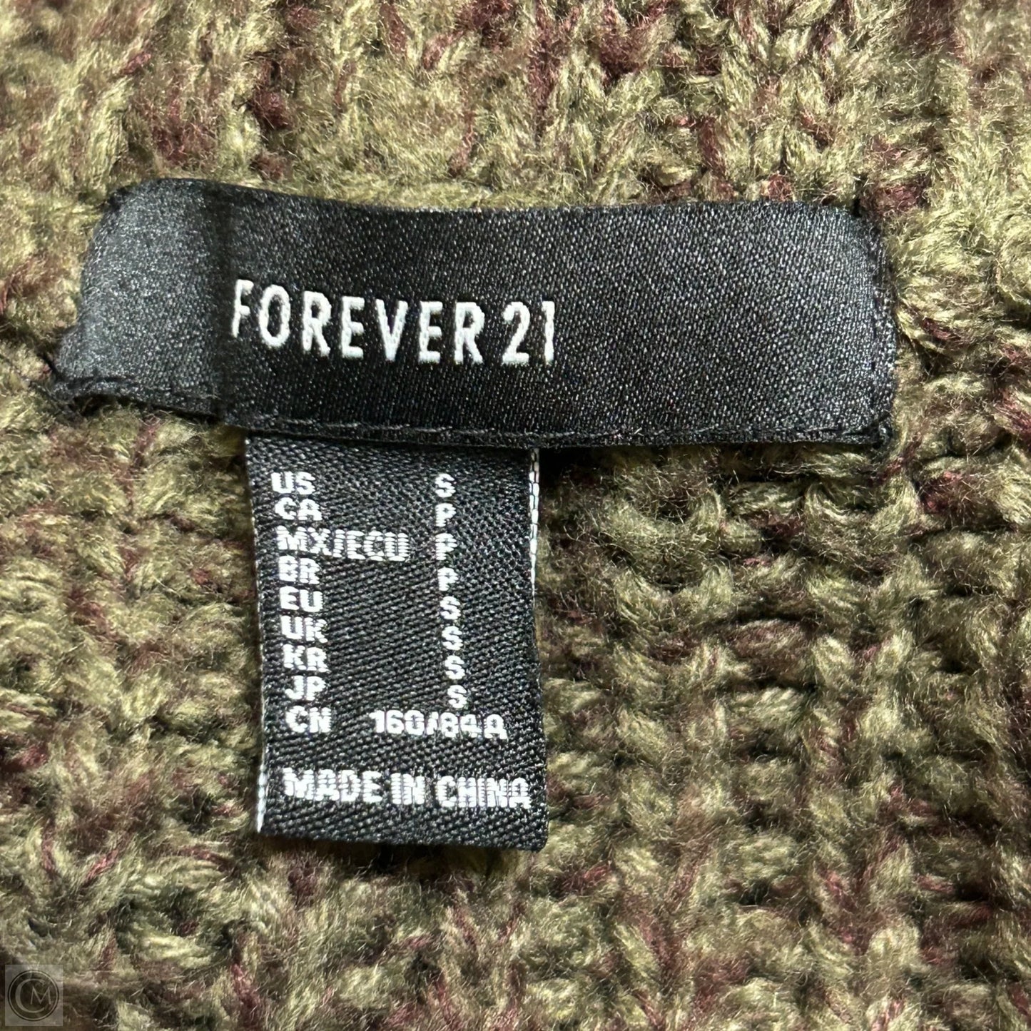 Sweater Cardigan By Forever 21 In Green & Purple, Size: S