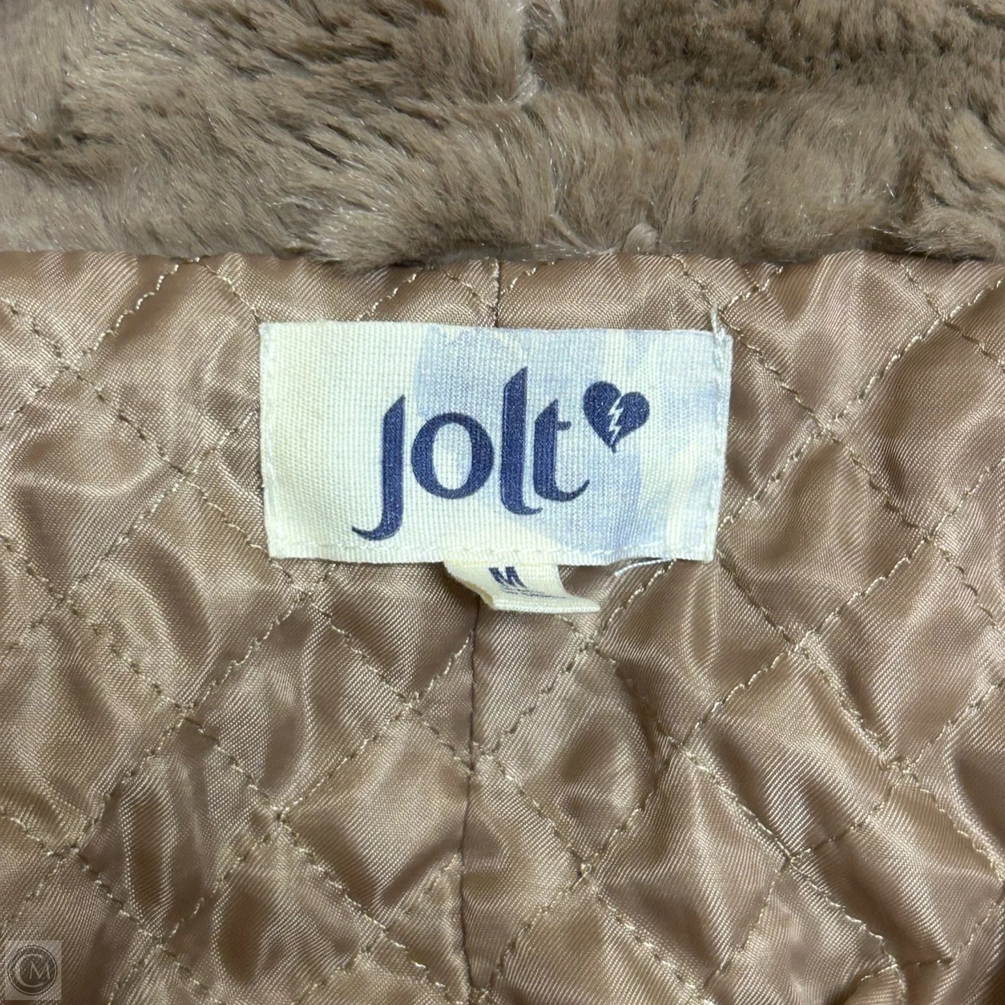 Jacket Faux Fur & Sherpa By Jolt In Brown, Size: M