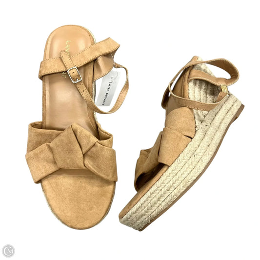Sandals Heels Wedge By Lane Bryant In Tan, Size: 11