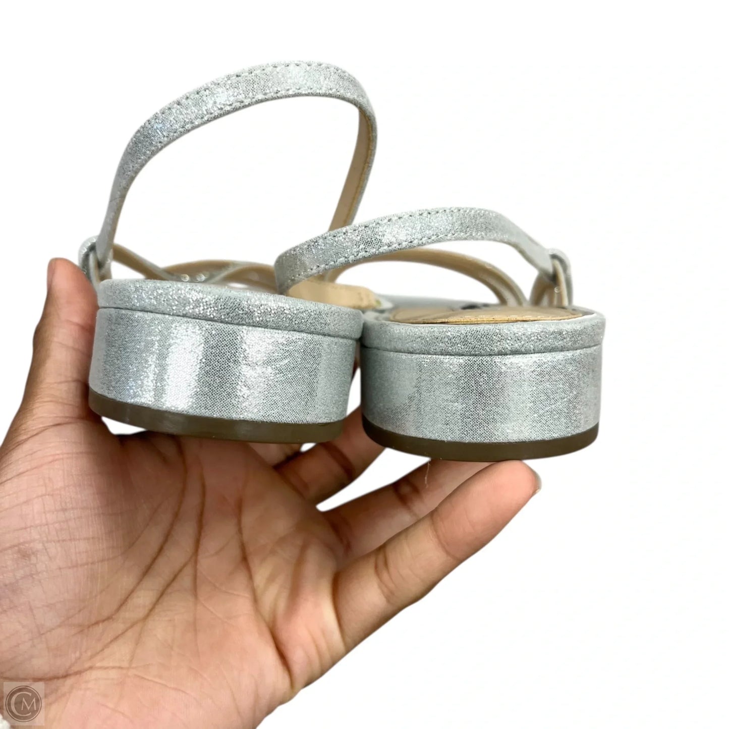 Sandals Heels Block By Nina In Silver, Size: 10