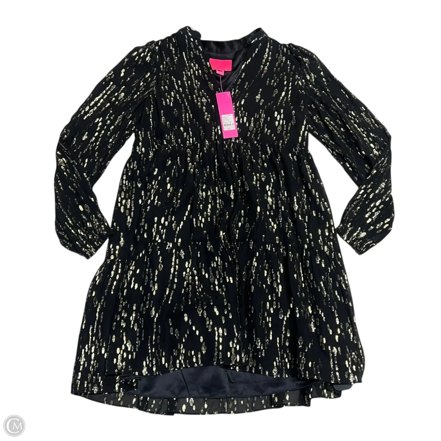 Dress Designer By Lilly Pulitzer In Black & Gold, Size: S