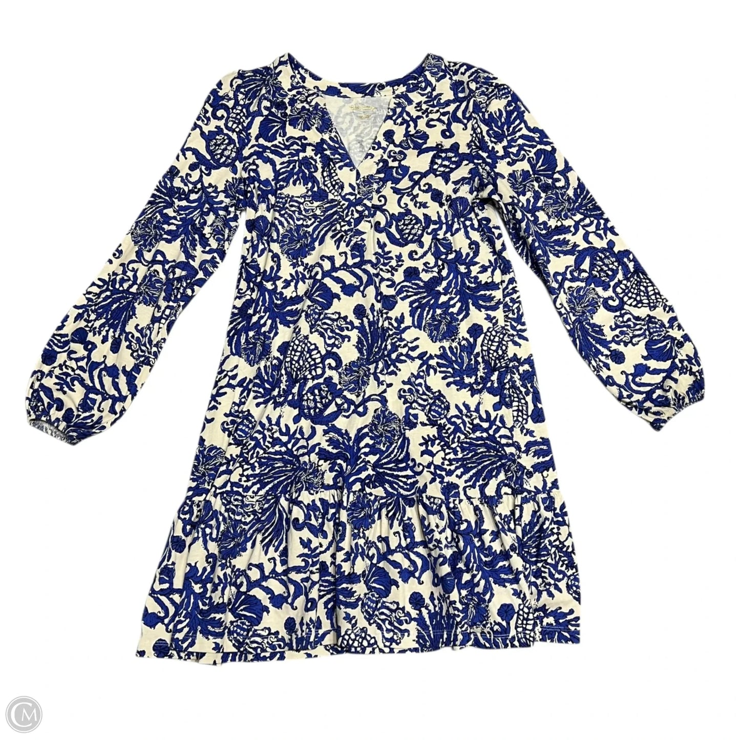 Dress Designer By Lilly Pulitzer In Blue & Cream, Size: S