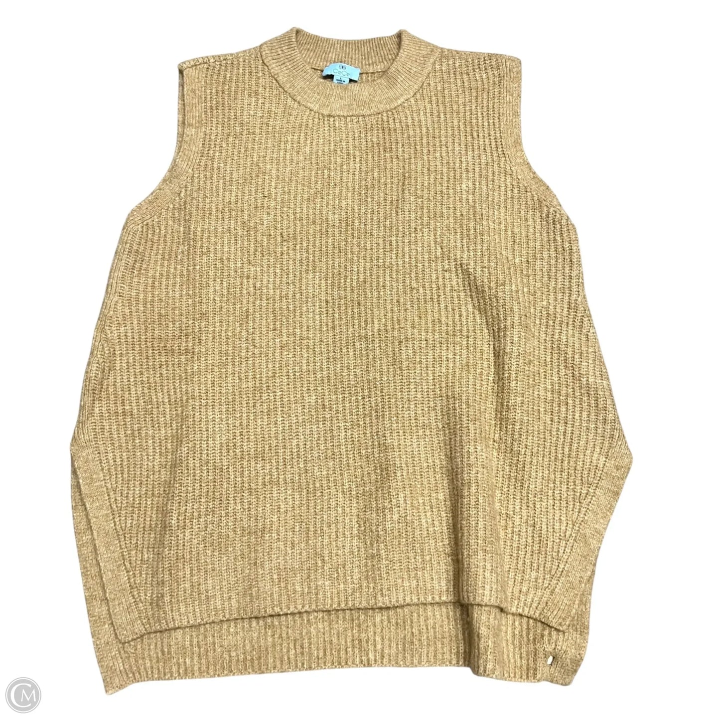 Sweater Short Sleeve By Cece In Tan, Size: L