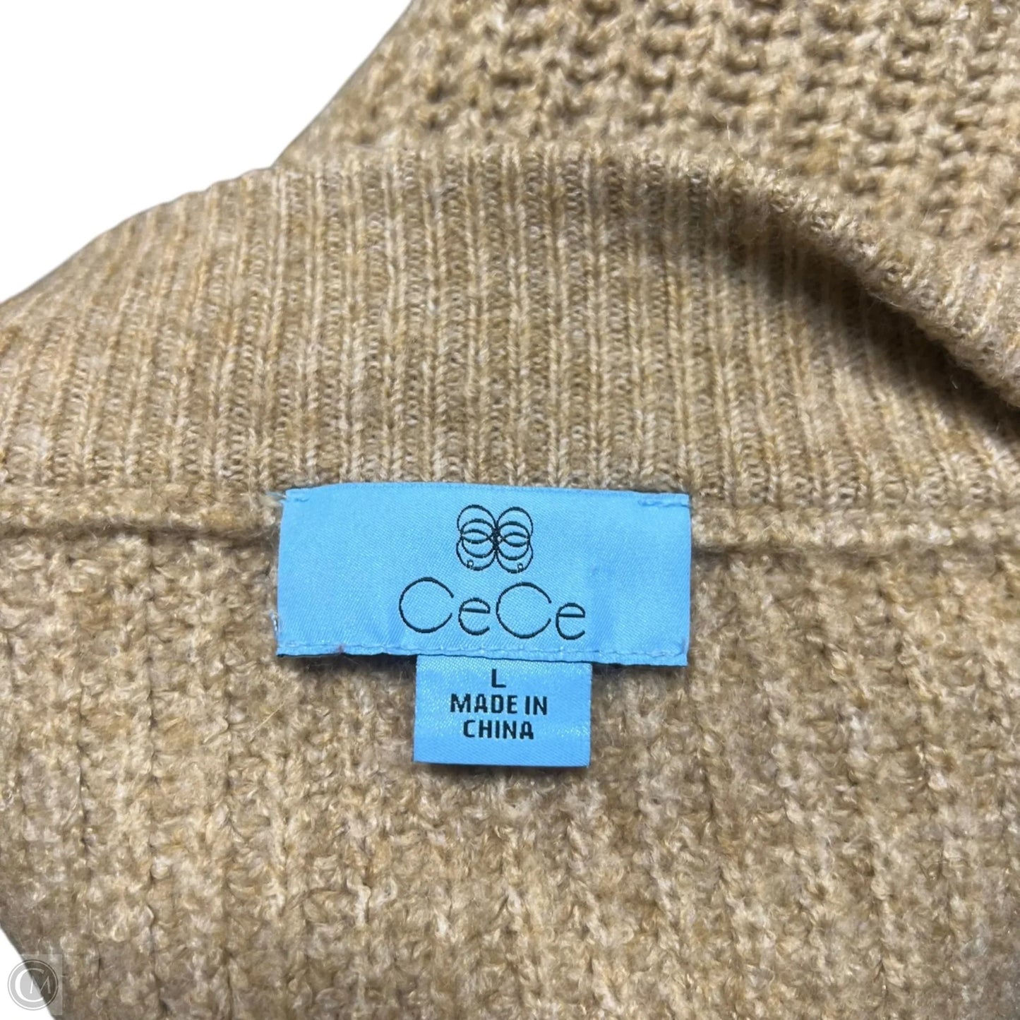 Sweater Short Sleeve By Cece In Tan, Size: L