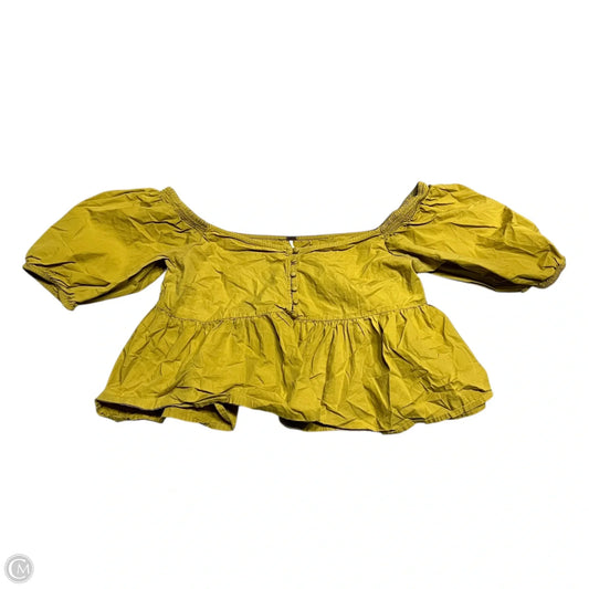 Top Short Sleeve By Free People In Yellow, Size: M