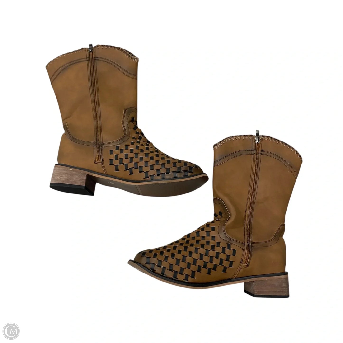 Boots Western By Cuadra In Brown & Cream, Size: 13