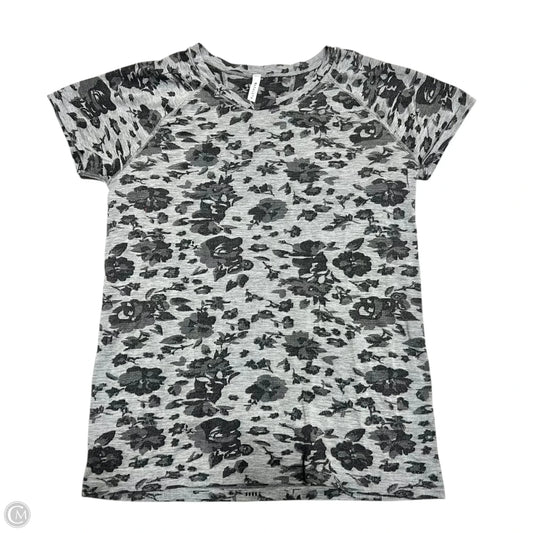 Athletic Top Short Sleeve By Athleta In Black & Grey, Size: Xl