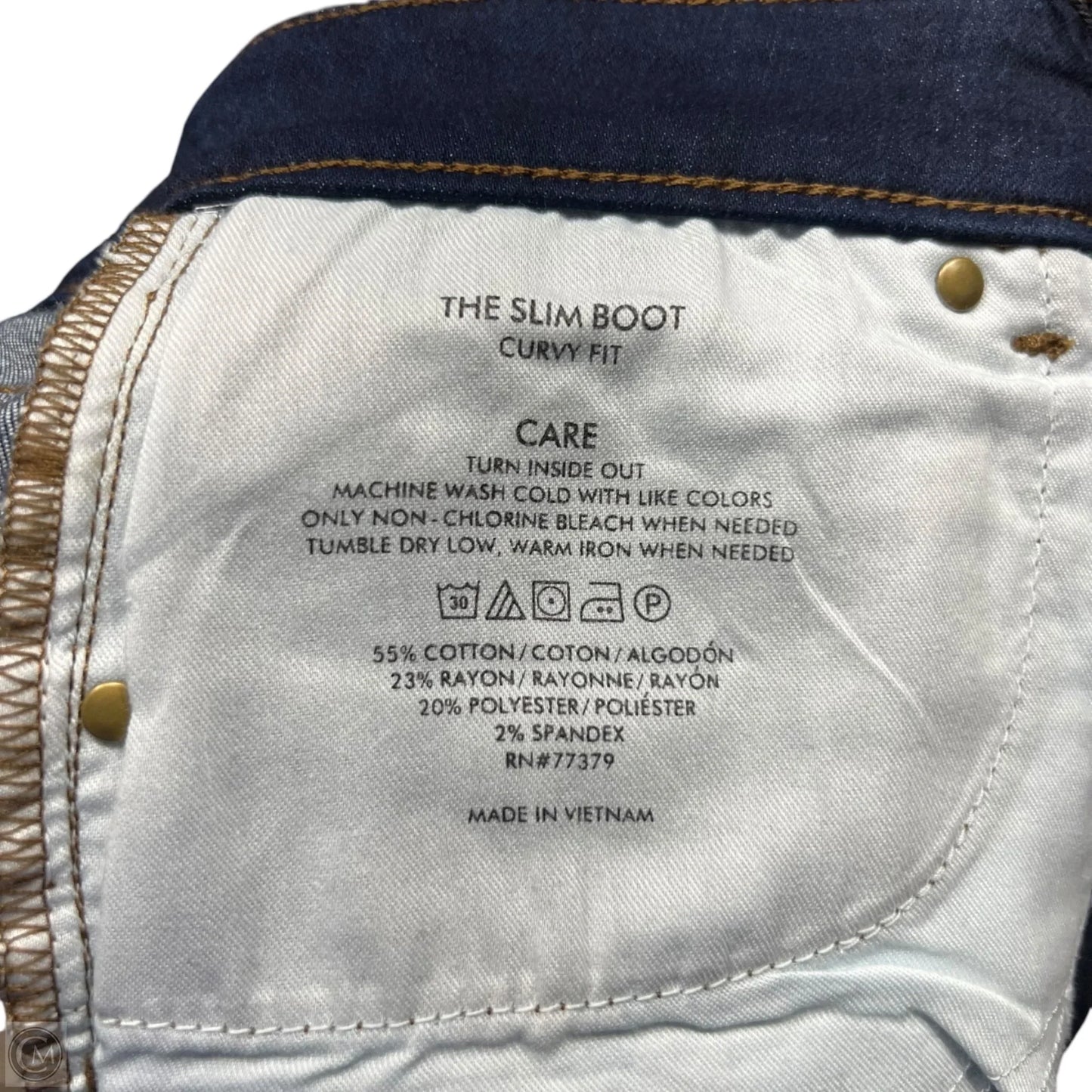 Jeans Straight By Ann Taylor In Blue Denim, Size: 8