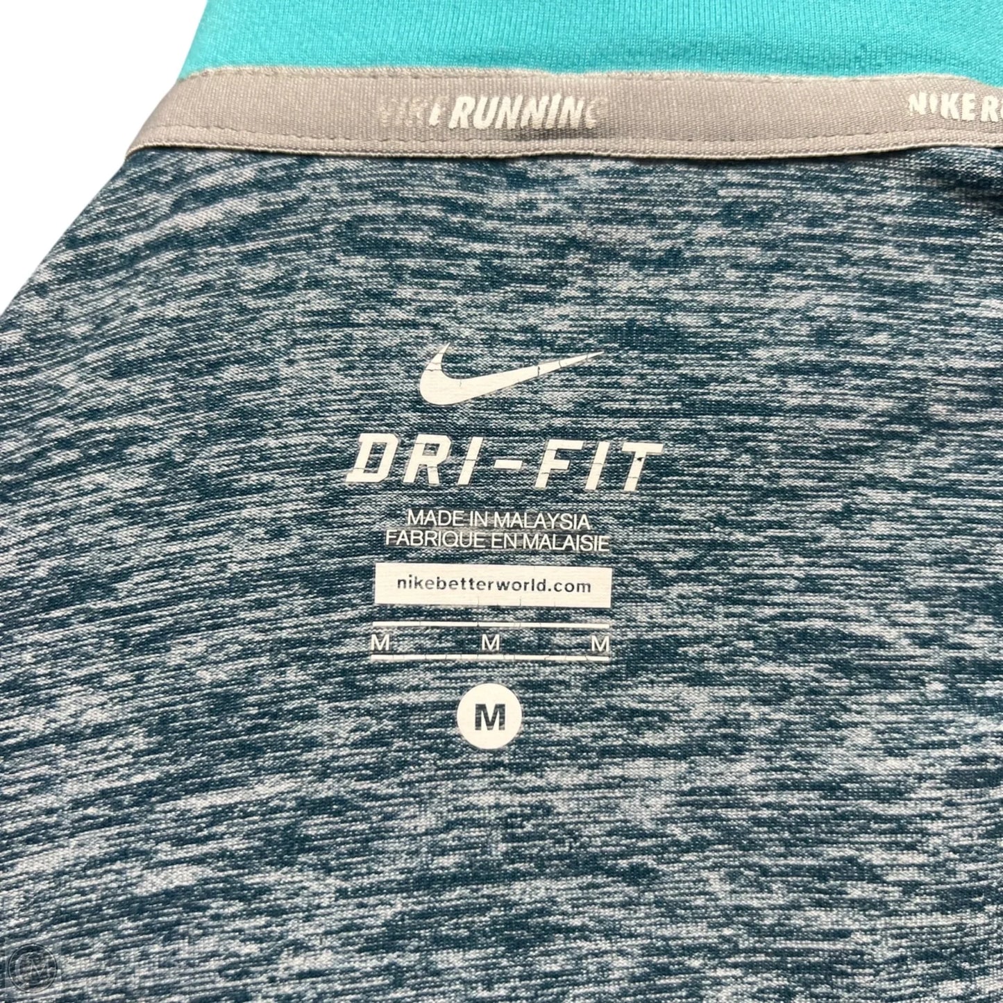 Athletic Jacket By Nike In Blue & Grey, Size: M