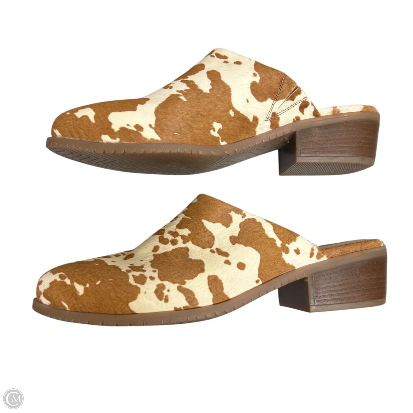 Shoes Heels Platform By Hush Puppies In Brown & Cream, Size: 9