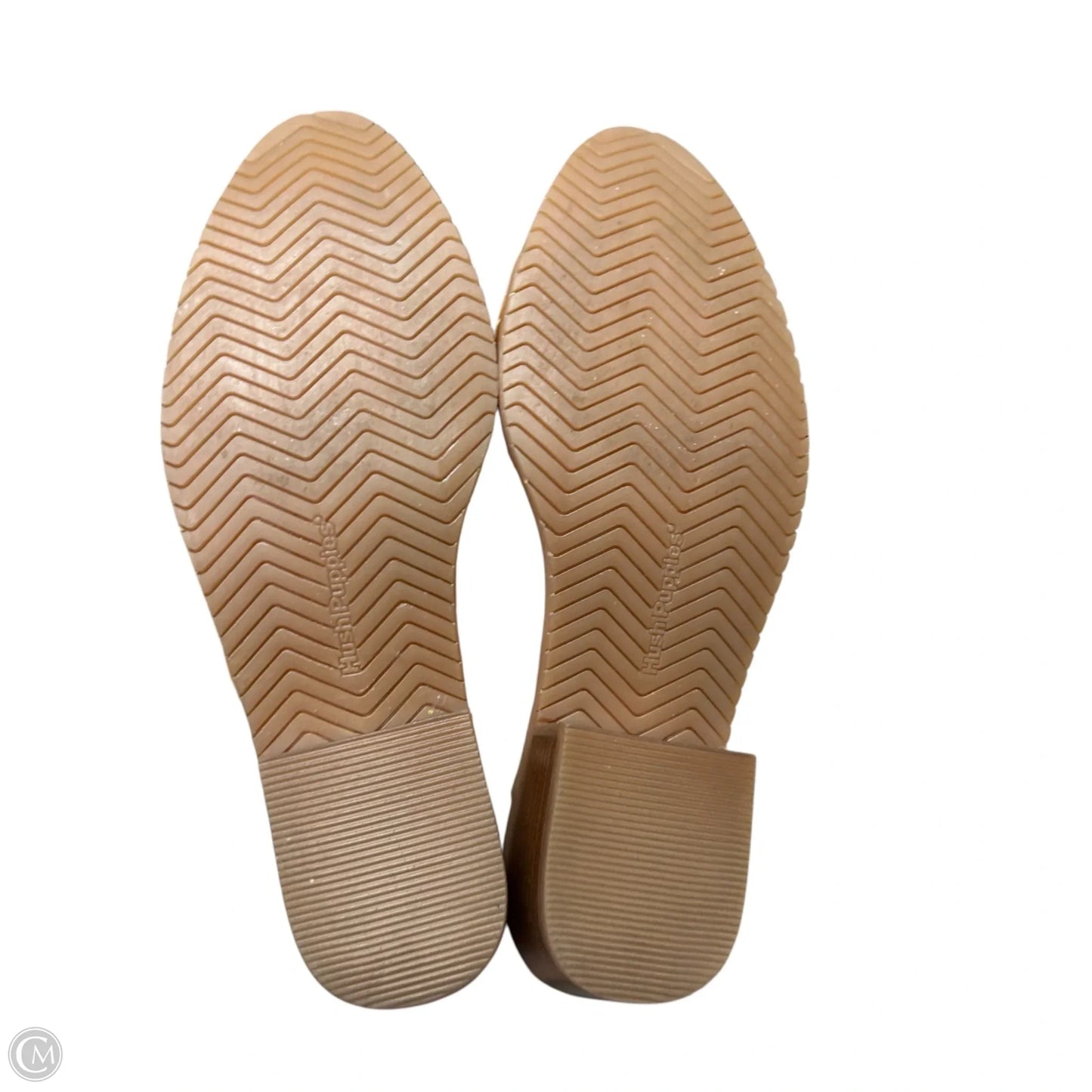 Shoes Heels Platform By Hush Puppies In Brown & Cream, Size: 9