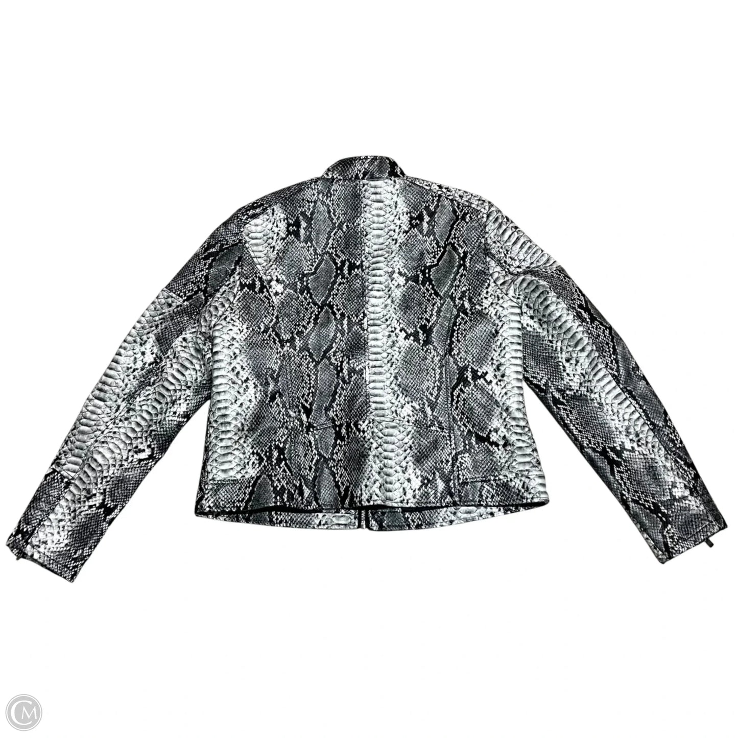 Jacket Moto By Baccini In Snakeskin Print, Size: L