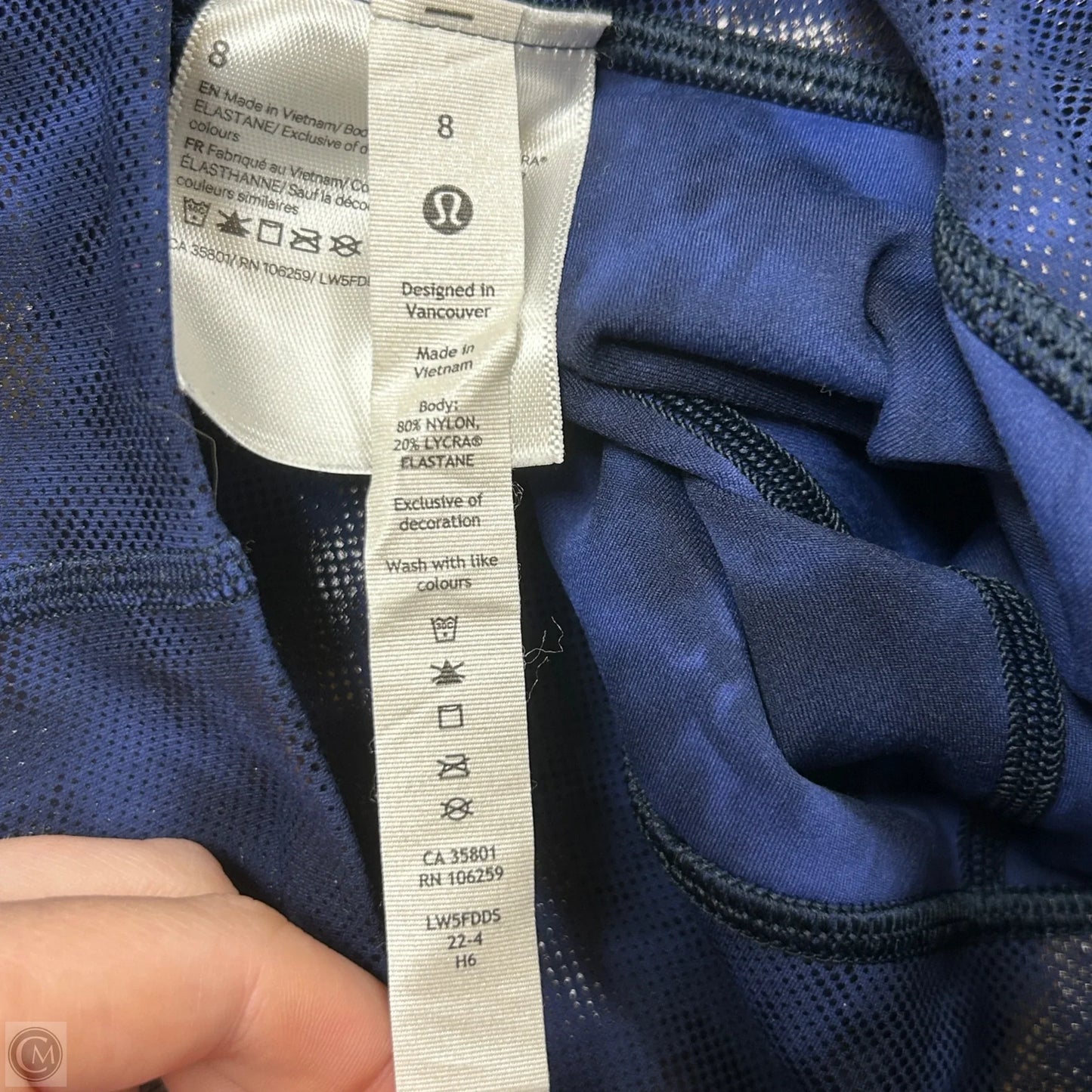 Athletic Leggings Capris By Lululemon In Blue, Size: 8