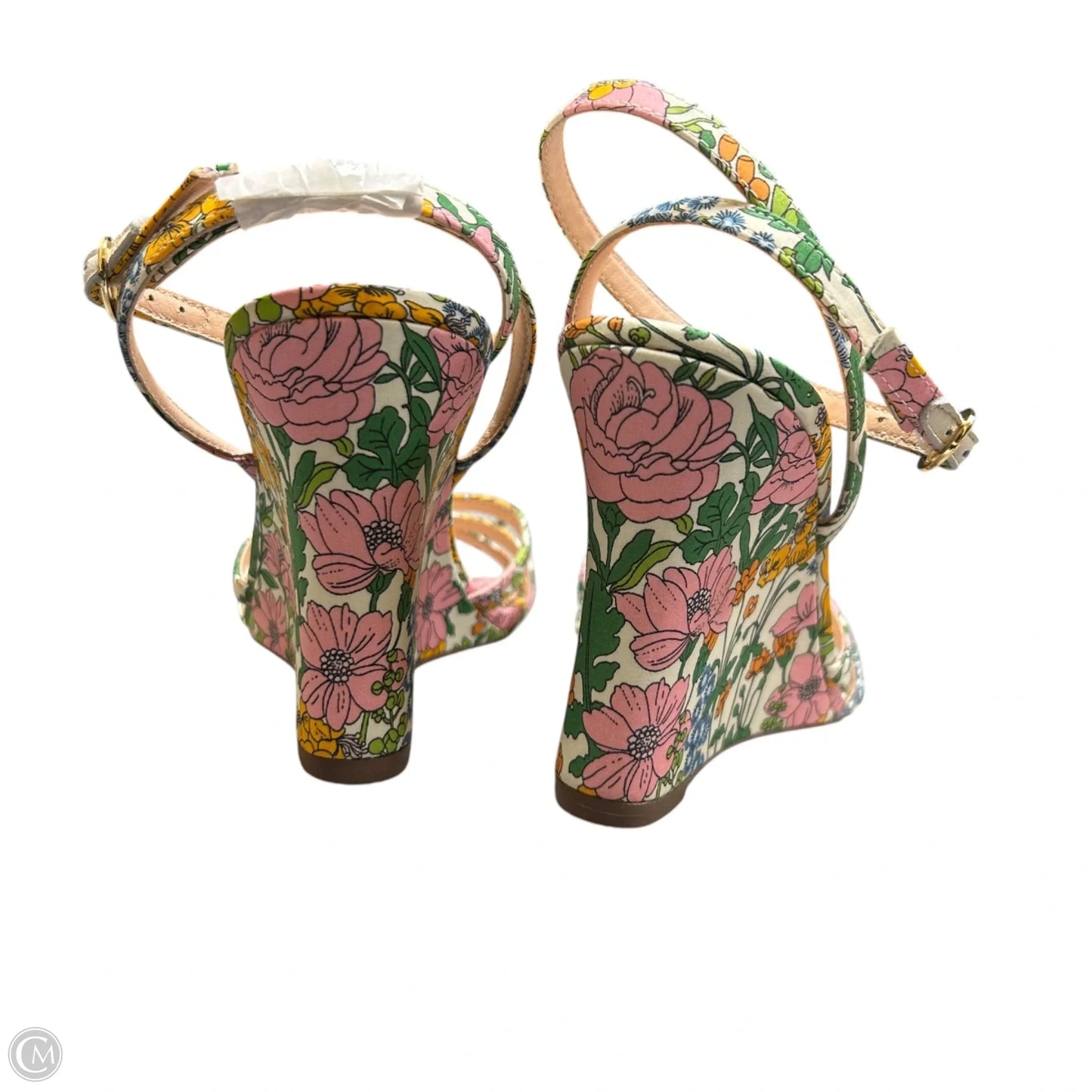 Sandals Heels Wedge By J. Crew In Floral Print, Size: 7.5