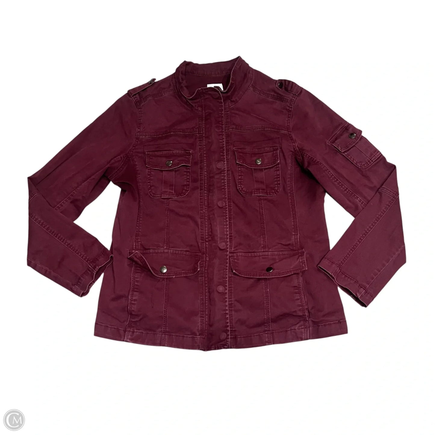 Jacket Denim By Kensie In Maroon, Size: Xl