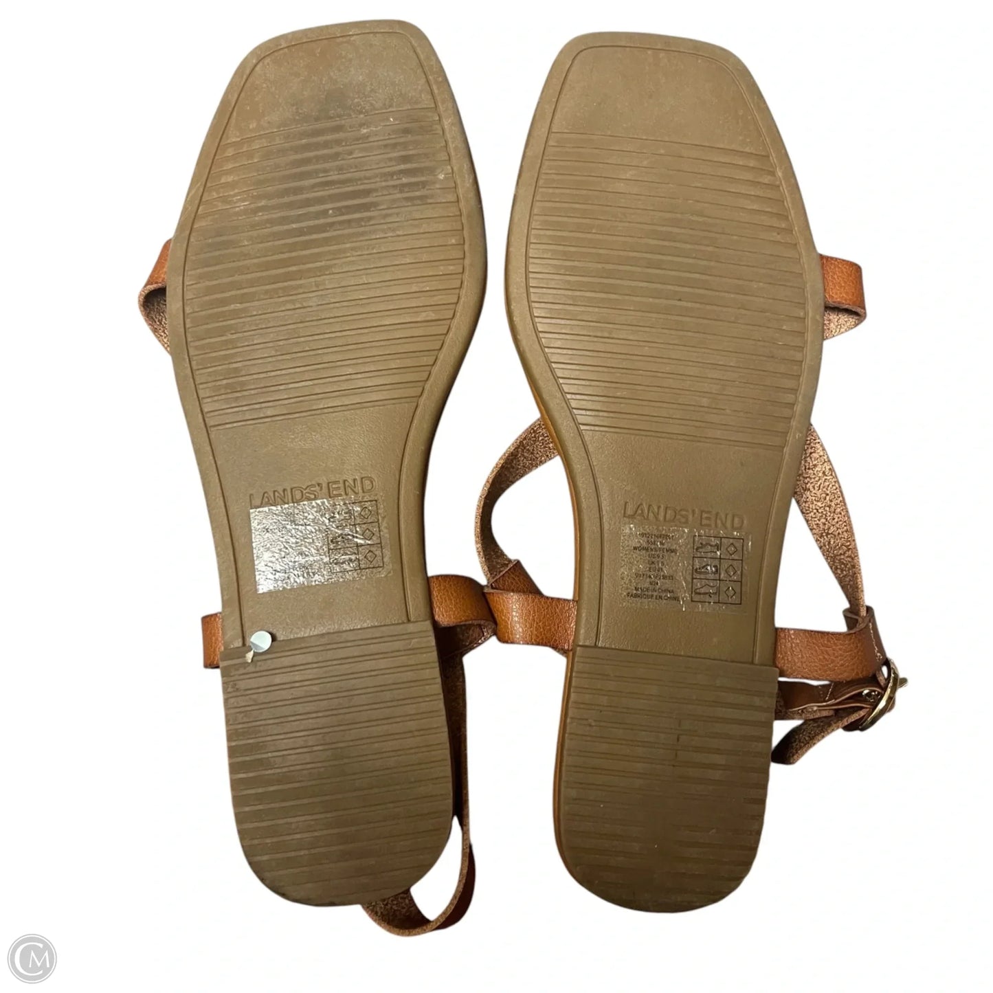 Sandals Flip Flops By Lands End In Brown, Size: 9.5