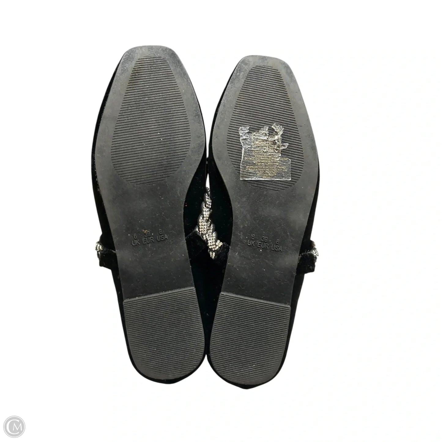 Shoes Flats By Primark In Black & Silver, Size: 8