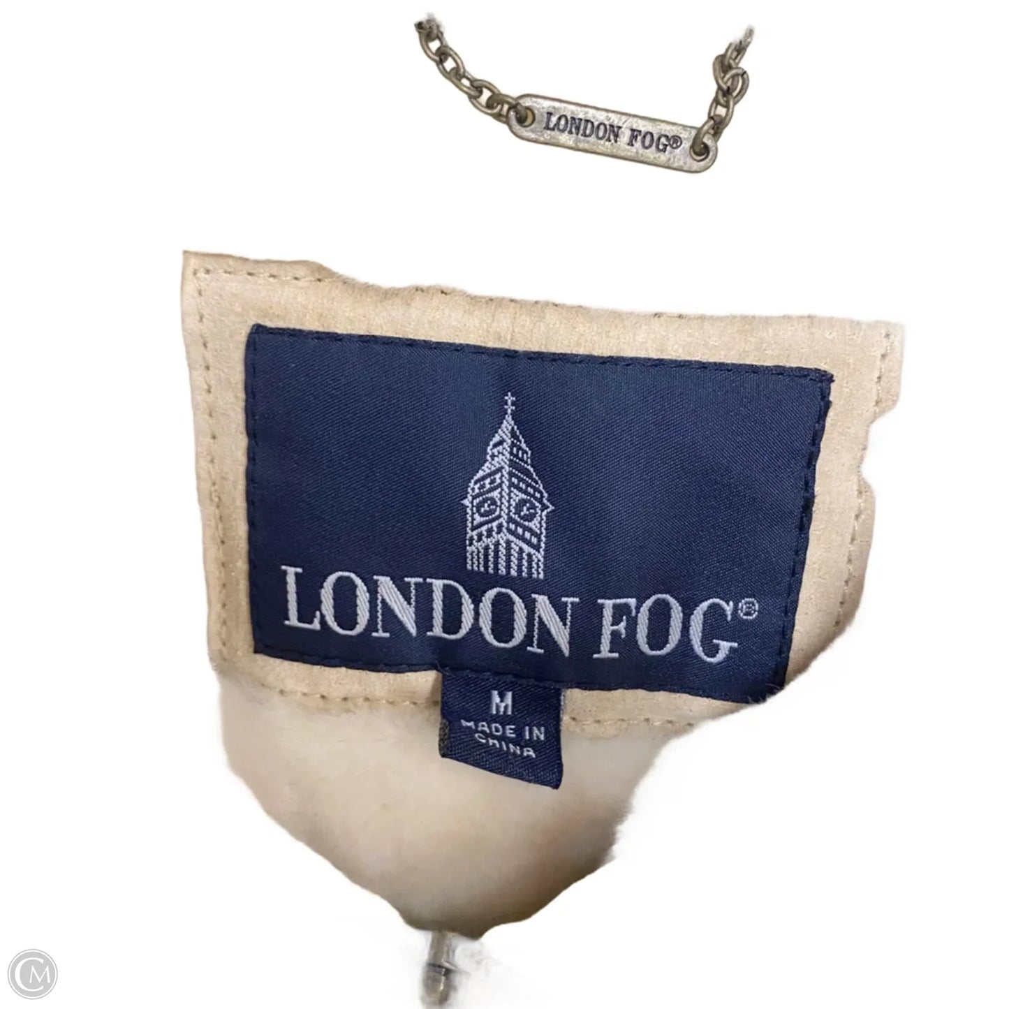 Coat Leather By London Fog In Cream, Size: M