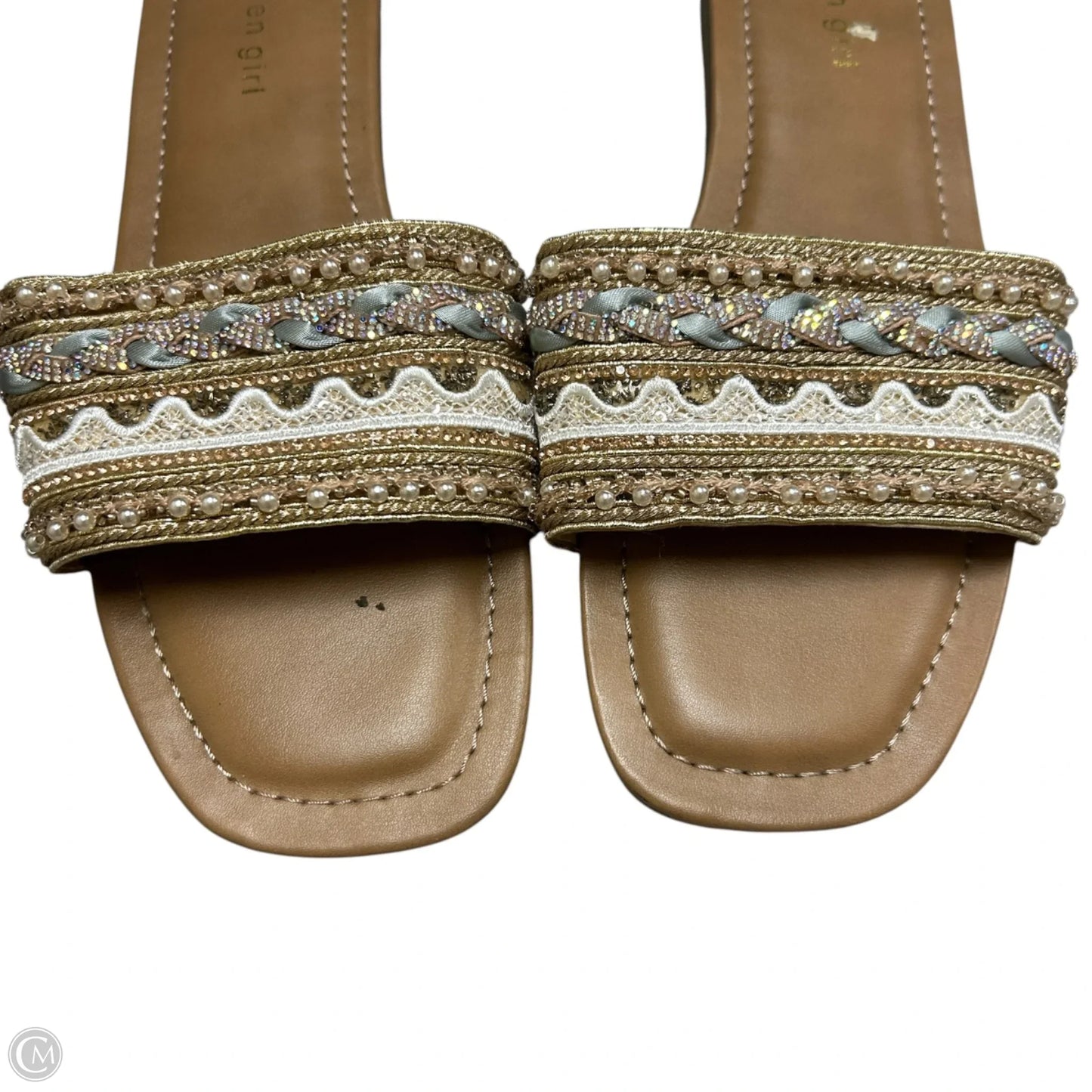 Shoes Flats By Madden Girl In Gold & Tan, Size: 9