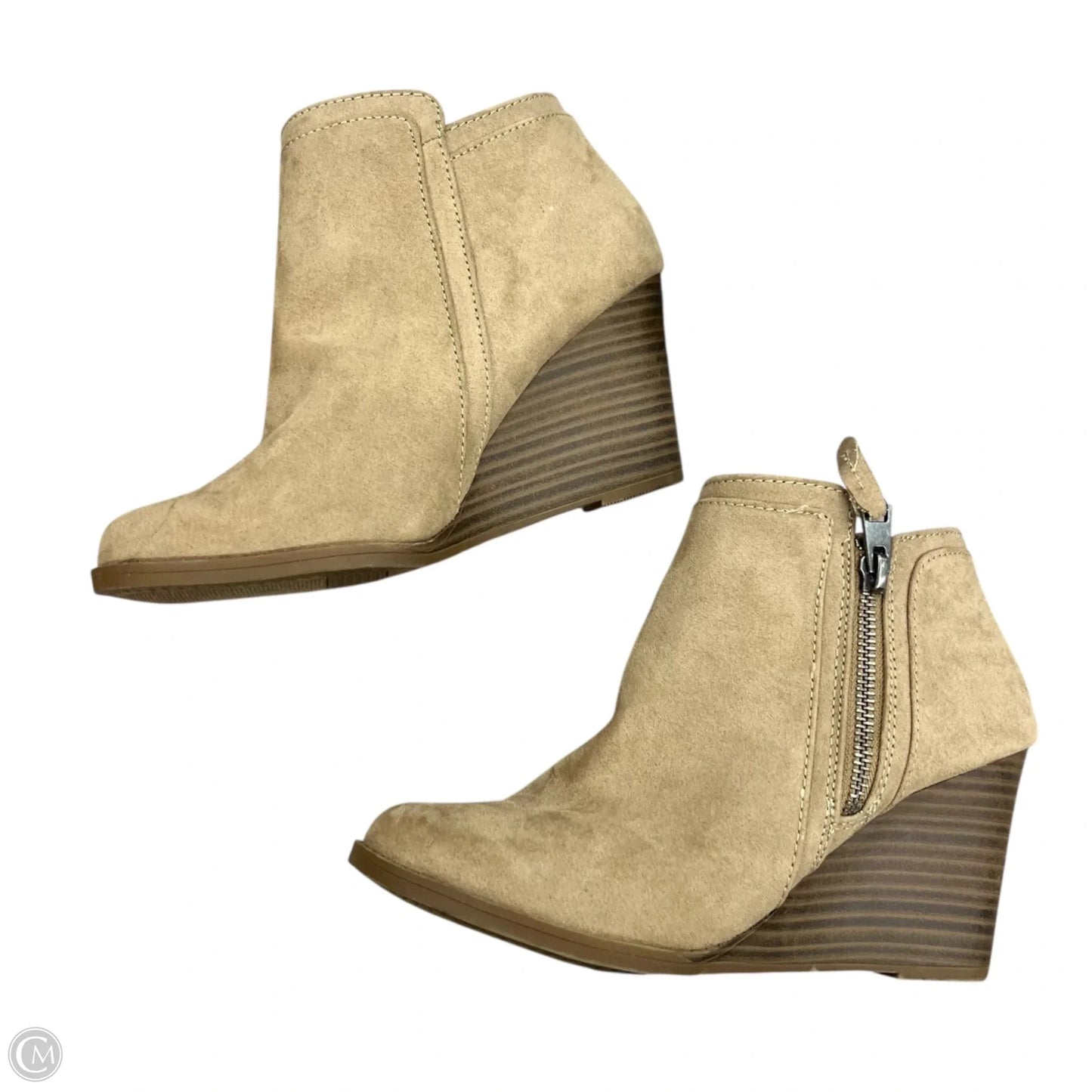 Shoes Heels Wedge By Time And Tru In Tan, Size: 6