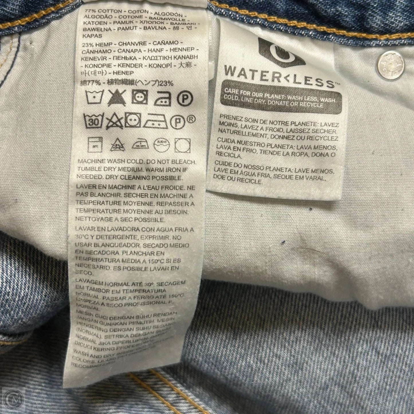 Jeans Wide Leg By Levis In Blue Denim, Size: 12