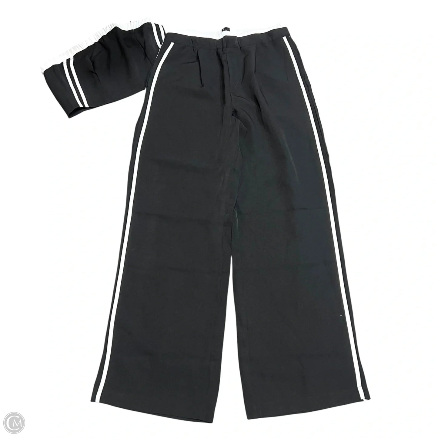 Pants Set 2pc By Julia In Black & White, Size: L