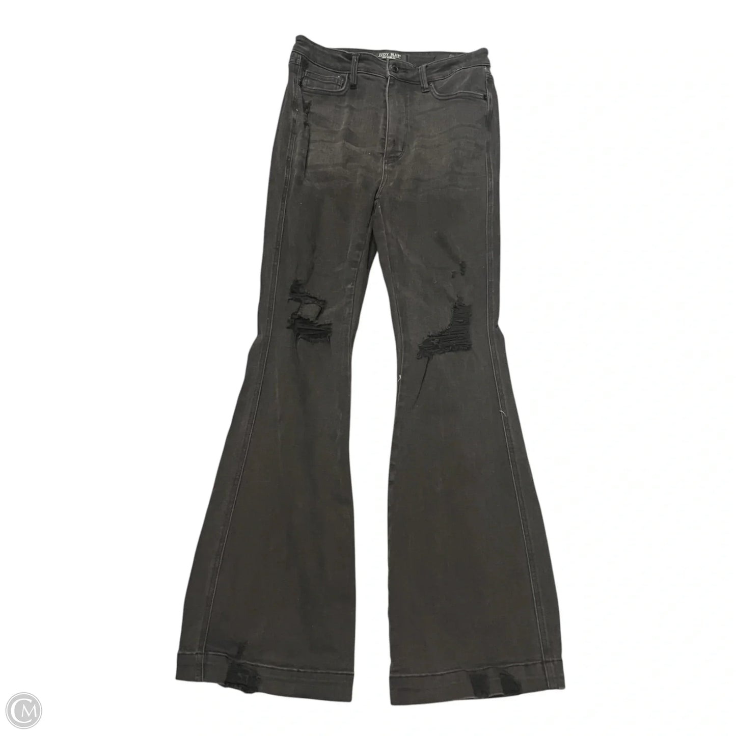 Jeans Flared By Judy Blue In Black Denim, Size: 10