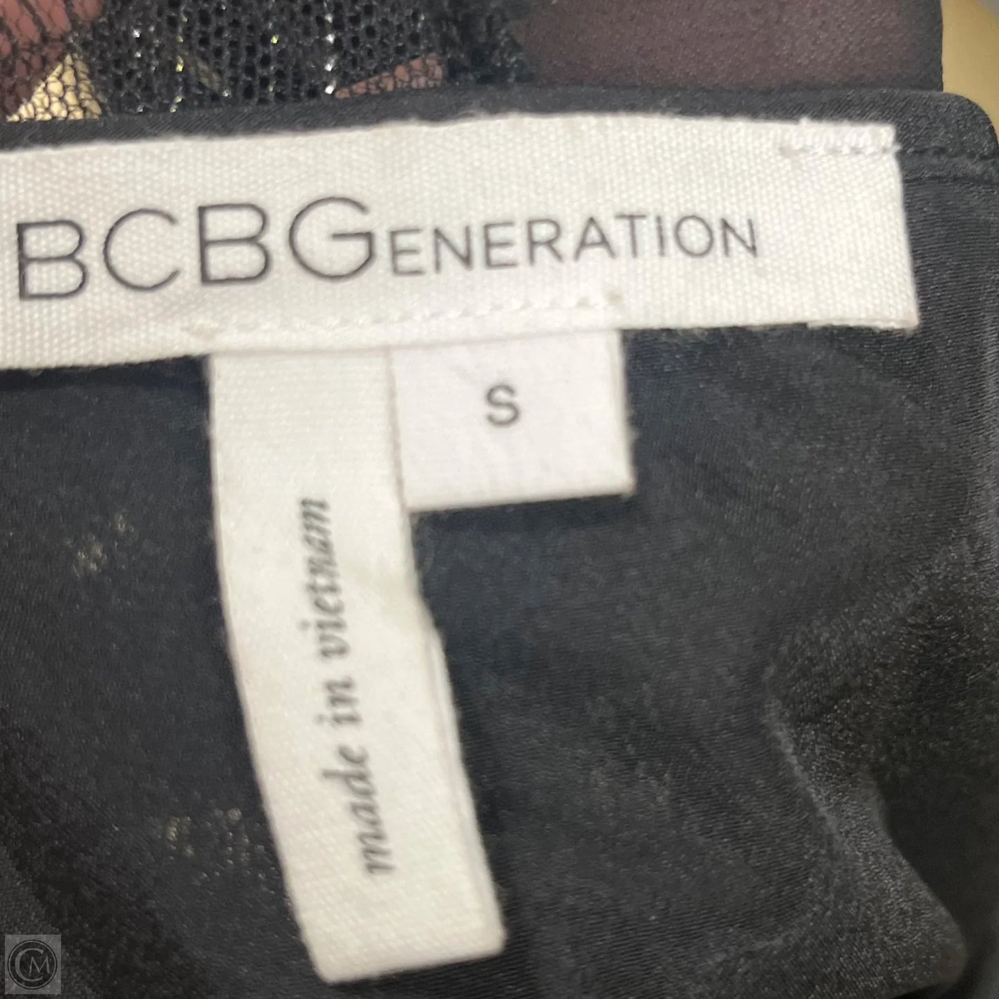 Dress Casual Maxi By Bcbgeneration In Black & Gold, Size: S