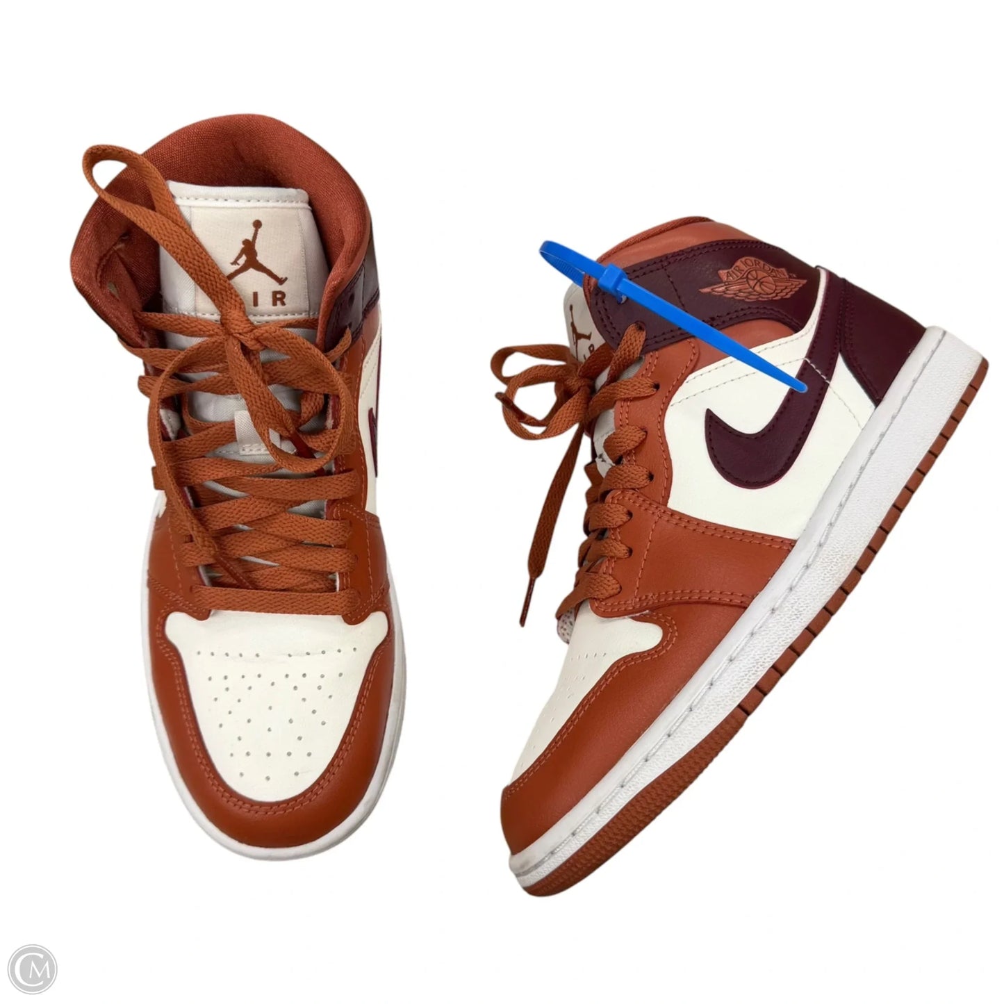 Shoes Luxury Designer By Jordan In Orange & White, Size: 6.5