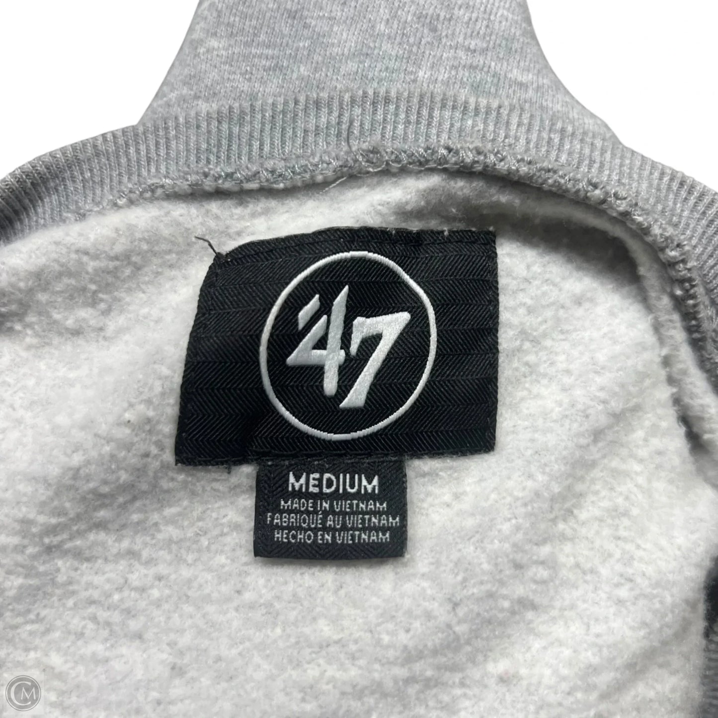 Athletic Sweatshirt Collar By 47 In Grey, Size: M