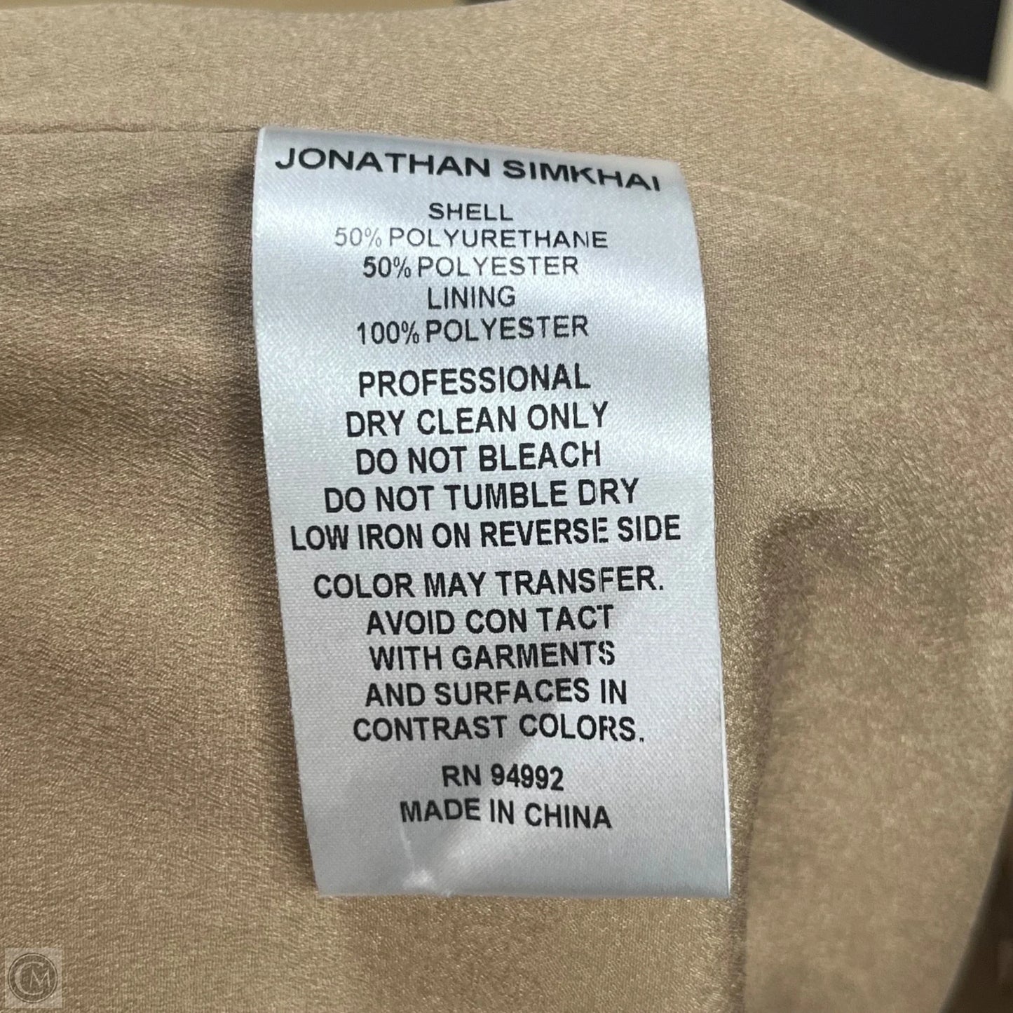 Pants Wide Leg By Jonathan Simkhai  in Tan, Size: 10