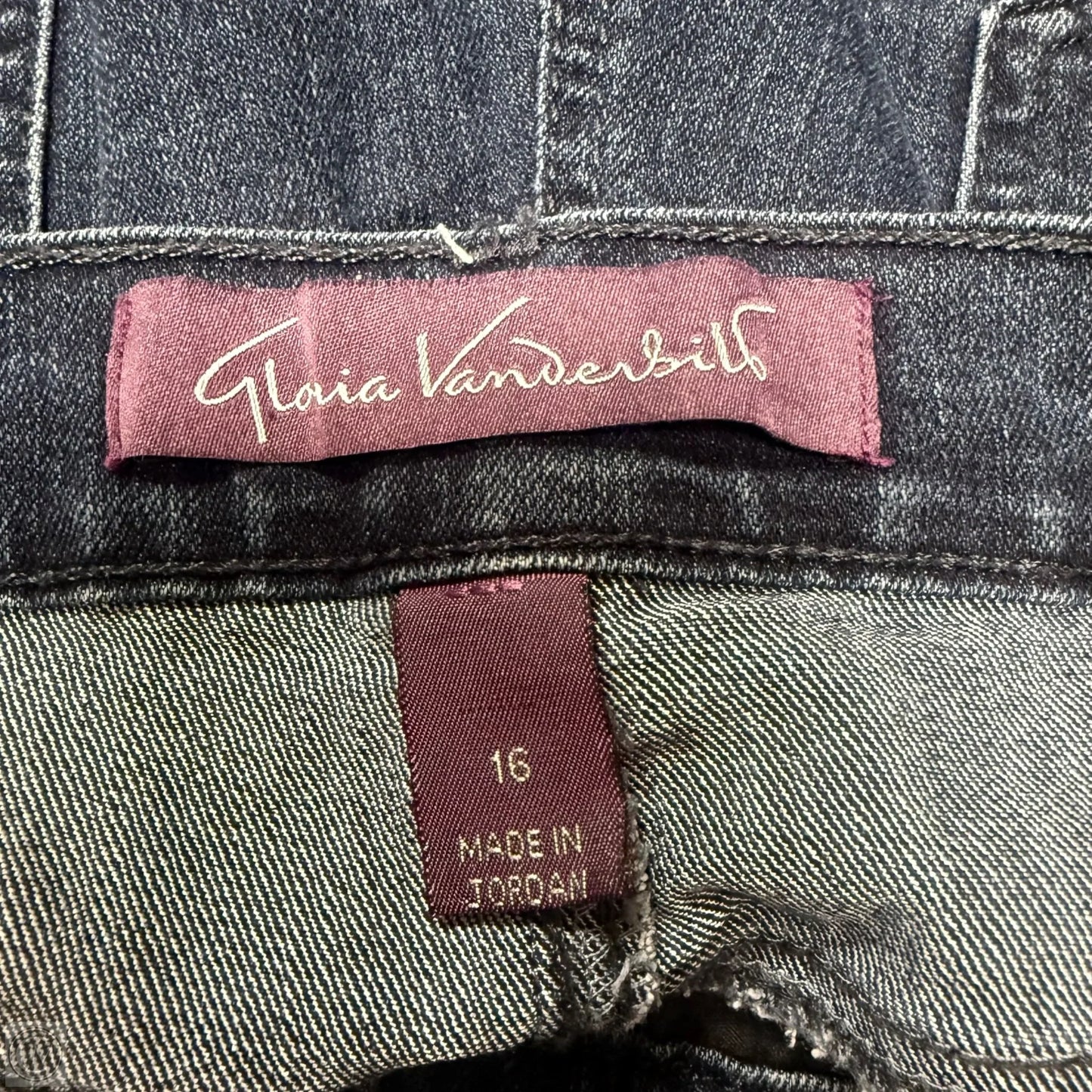 Jeans Straight By Gloria Vanderbilt In Blue Denim, Size: 16