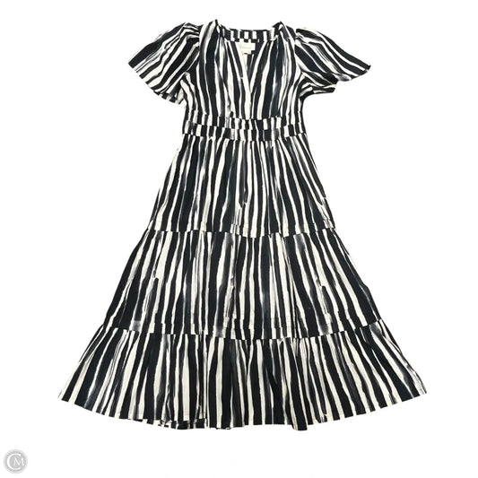 Dress Casual Midi By Anthropologie In Black & Cream, Size: Xs