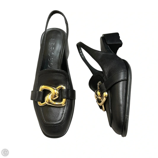Shoes Heels Block By Aerosoles In Black & Gold, Size: 5.5