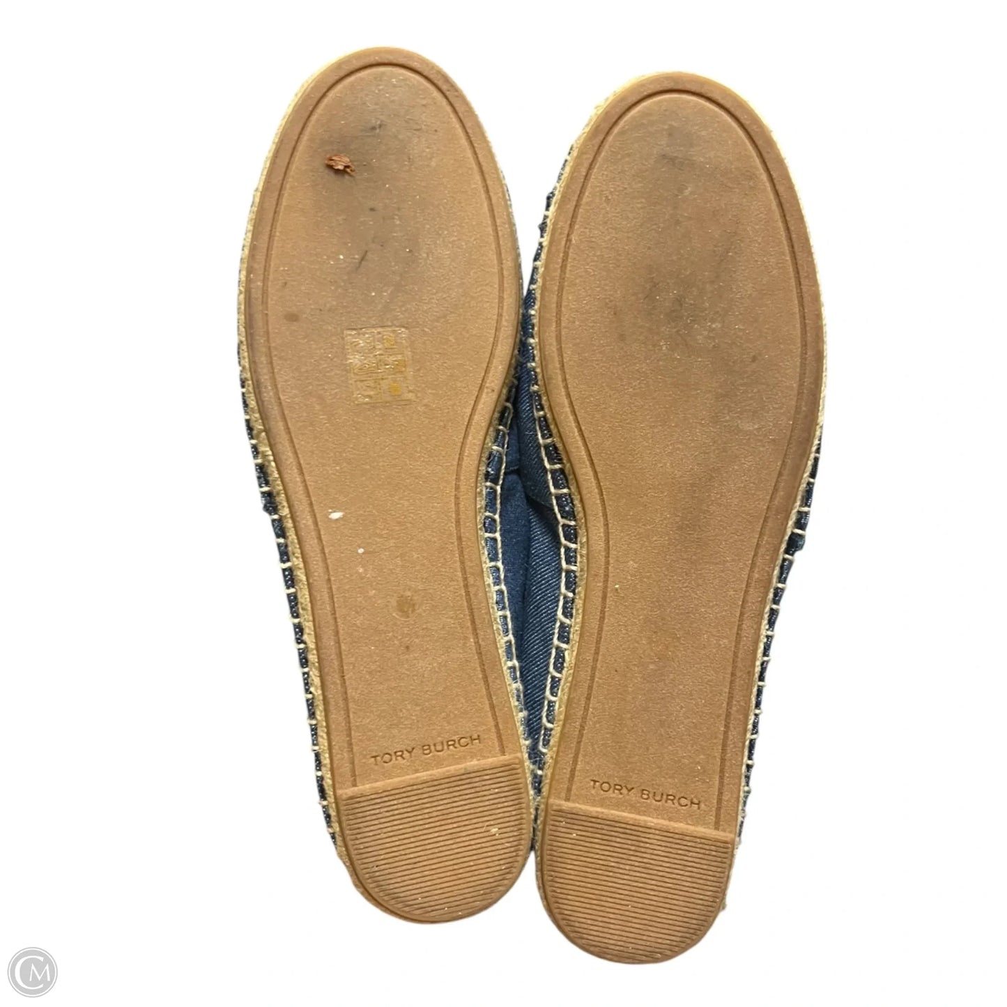 Shoes Designer By Tory Burch In Blue & Cream, Size: 9.5