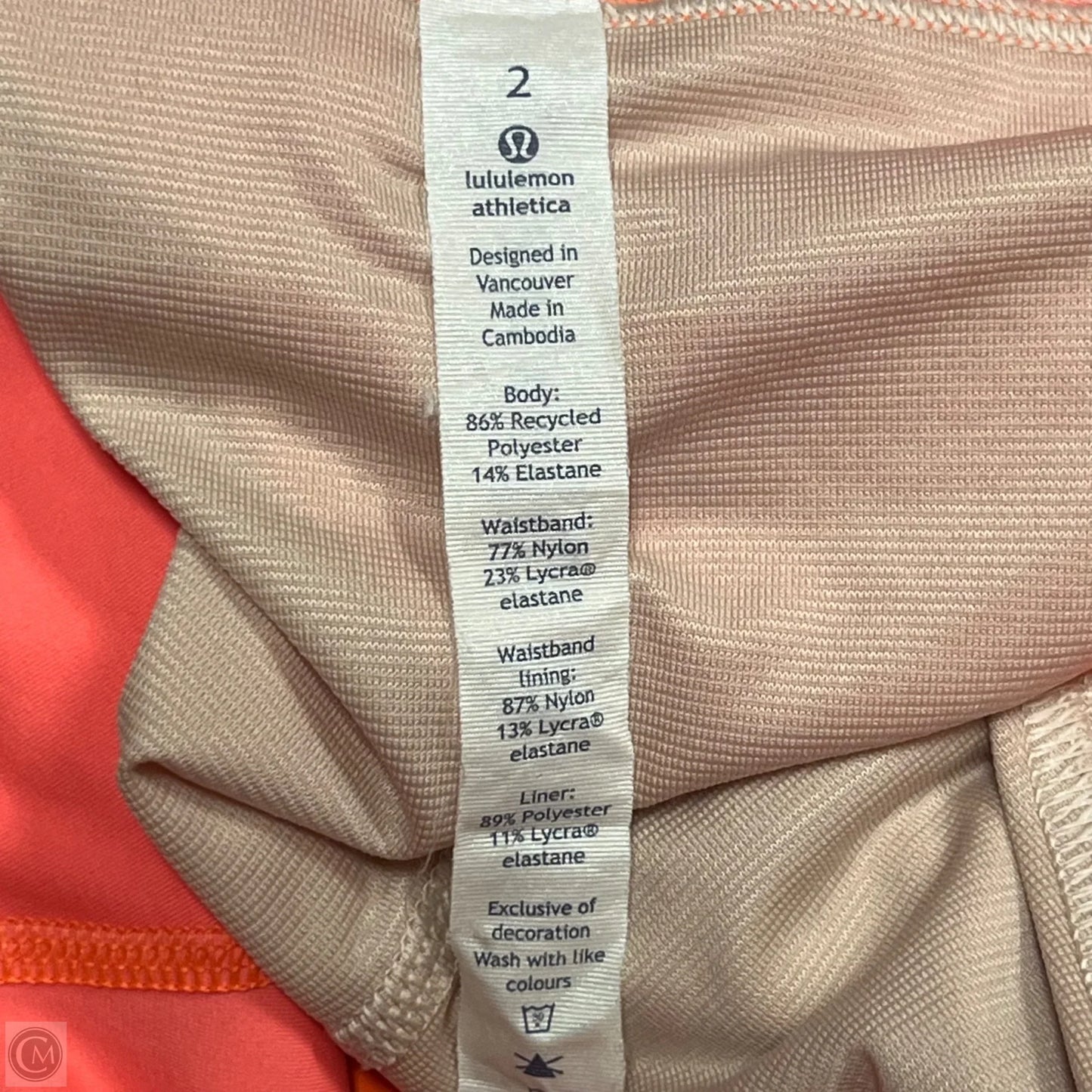 Athletic Shorts By Lululemon In Pink, Size: 2
