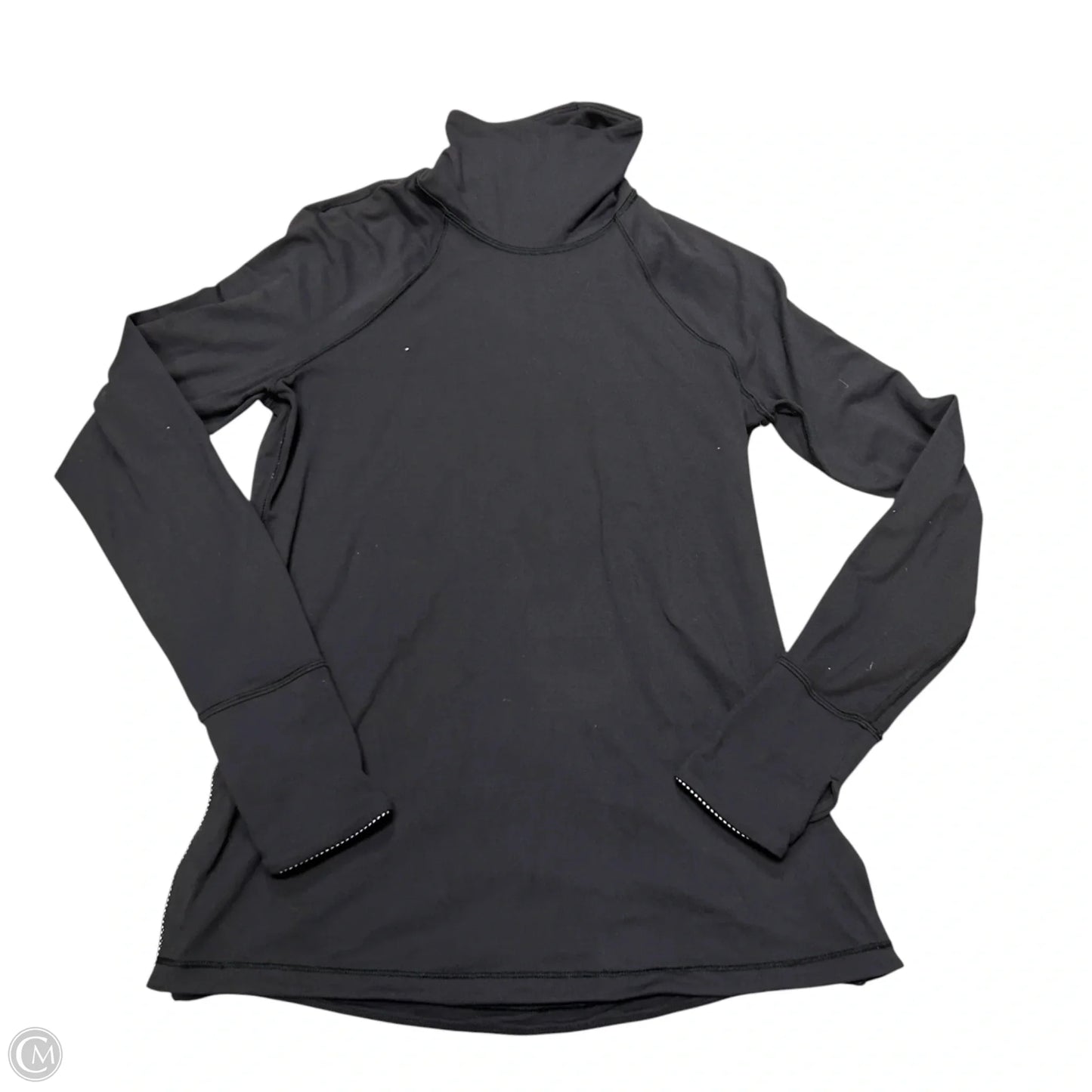 Athletic Top Long Sleeve Collar By Lululemon In Black, Size: S