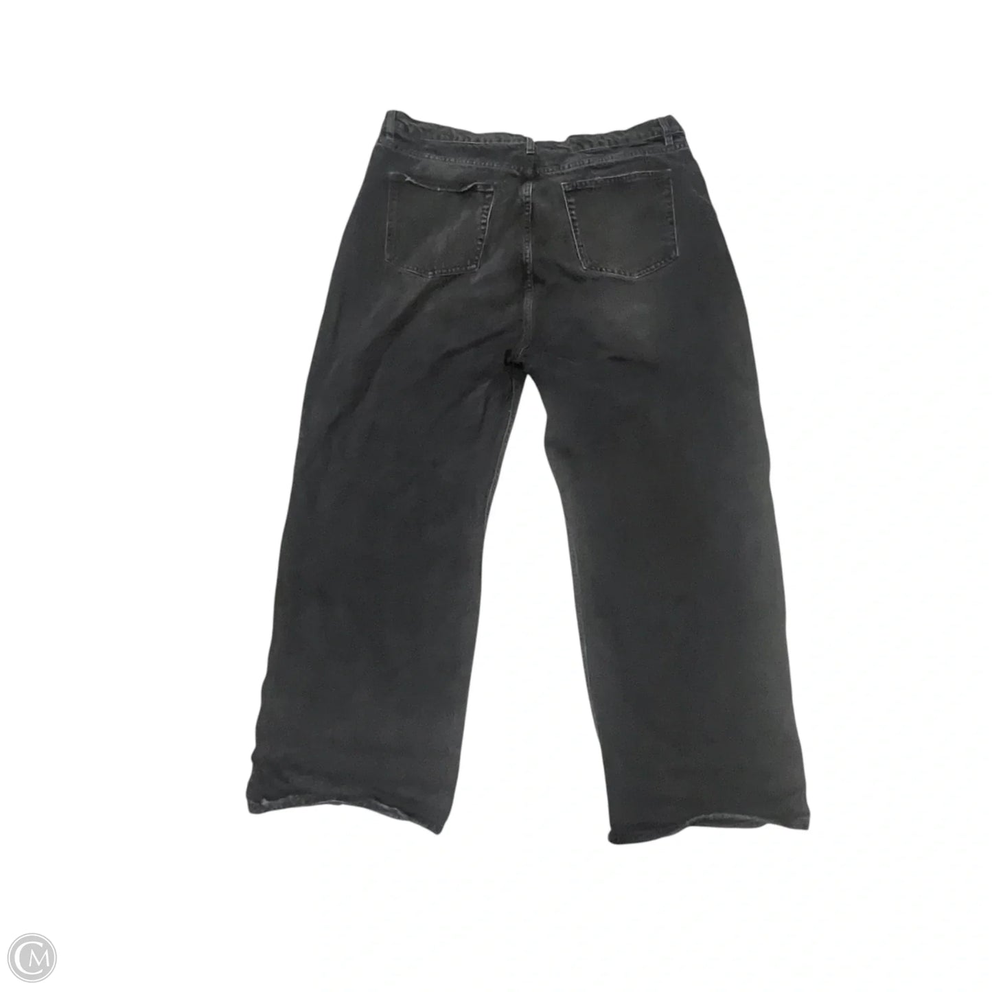 Jeans Wide Leg By Reformation In Black Denim, Size: 18