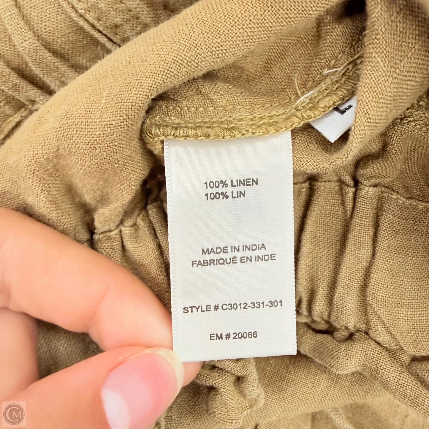 Pants Linen By Cloth & Stone In Brown, Size: L