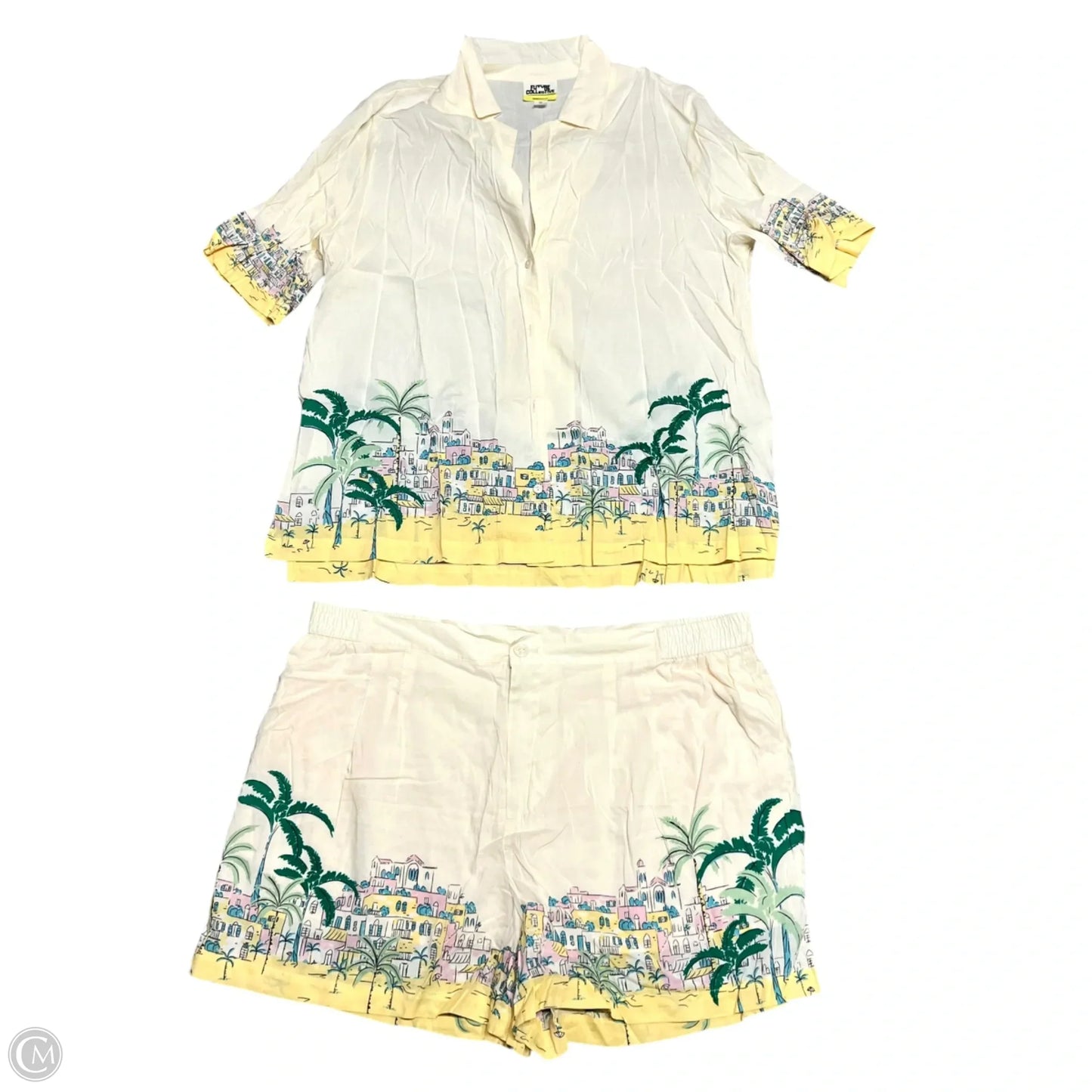 Top 2pc Short Sleeve By Future Collective In Yellow, Size: Xl