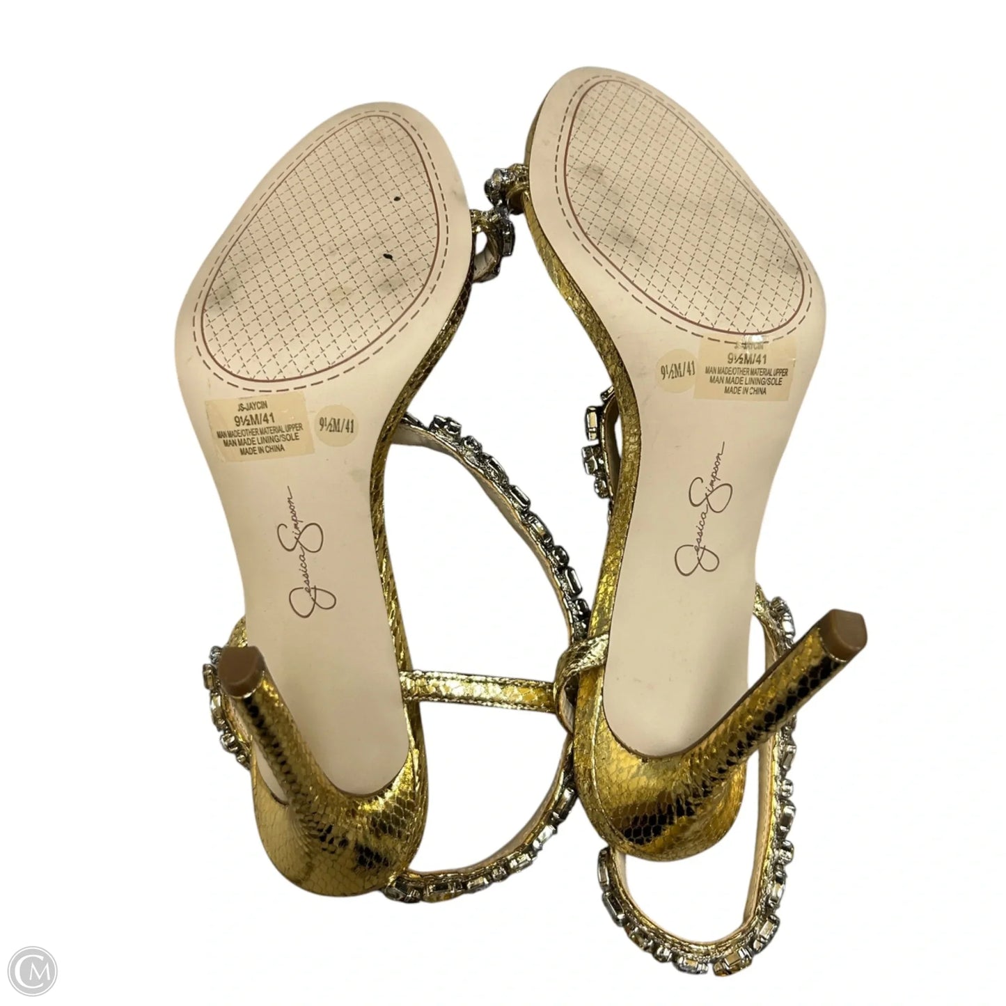 Sandals Heels Stiletto By Jessica Simpson In Gold, Size: 9.5