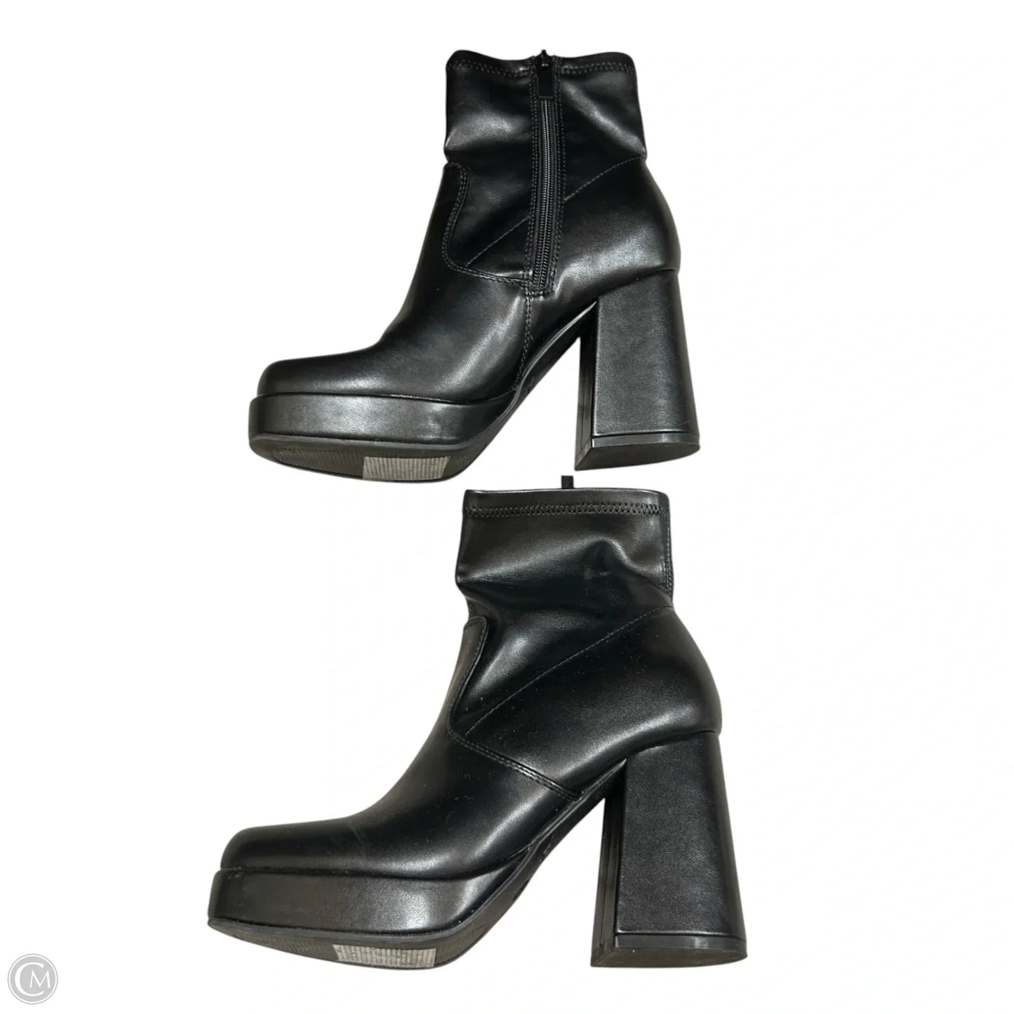 Boots Ankle Heels By Top Moda In Black, Size: 5.5